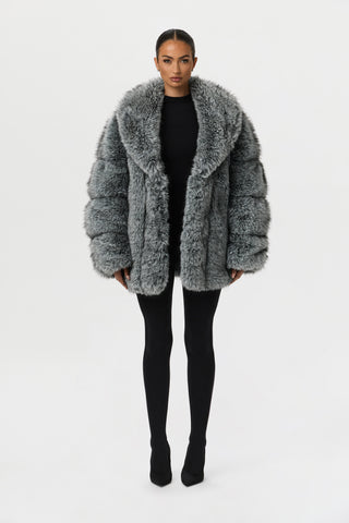 Faux Mink Pelted Coat