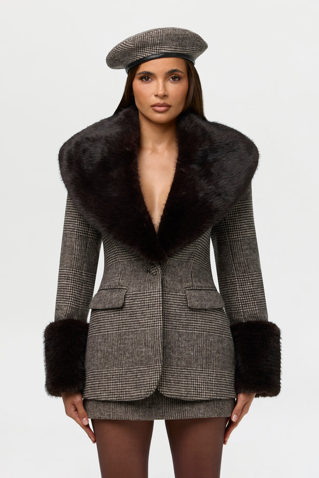 Suiting Plaid Mini Skirt