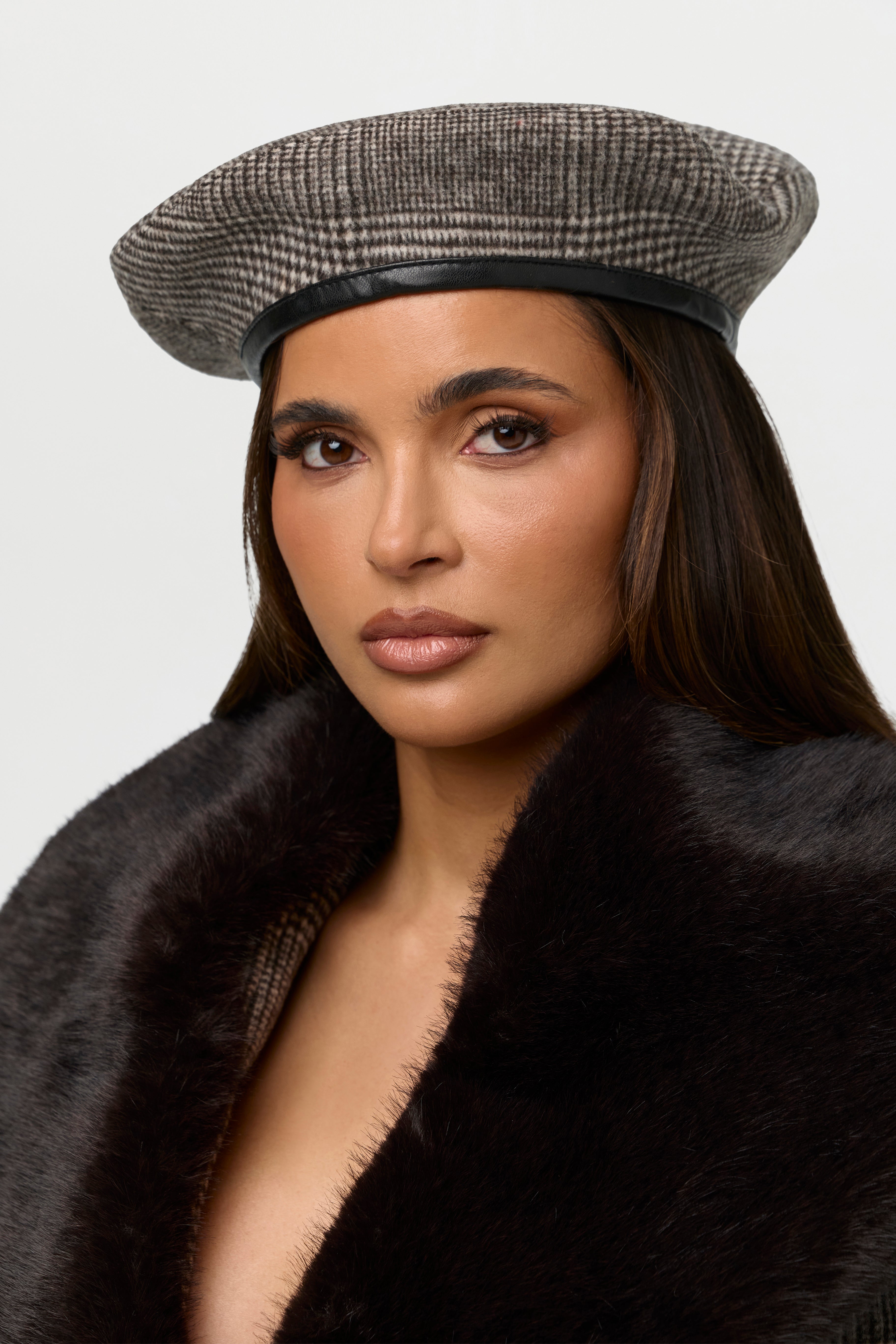 Suited Print Beret