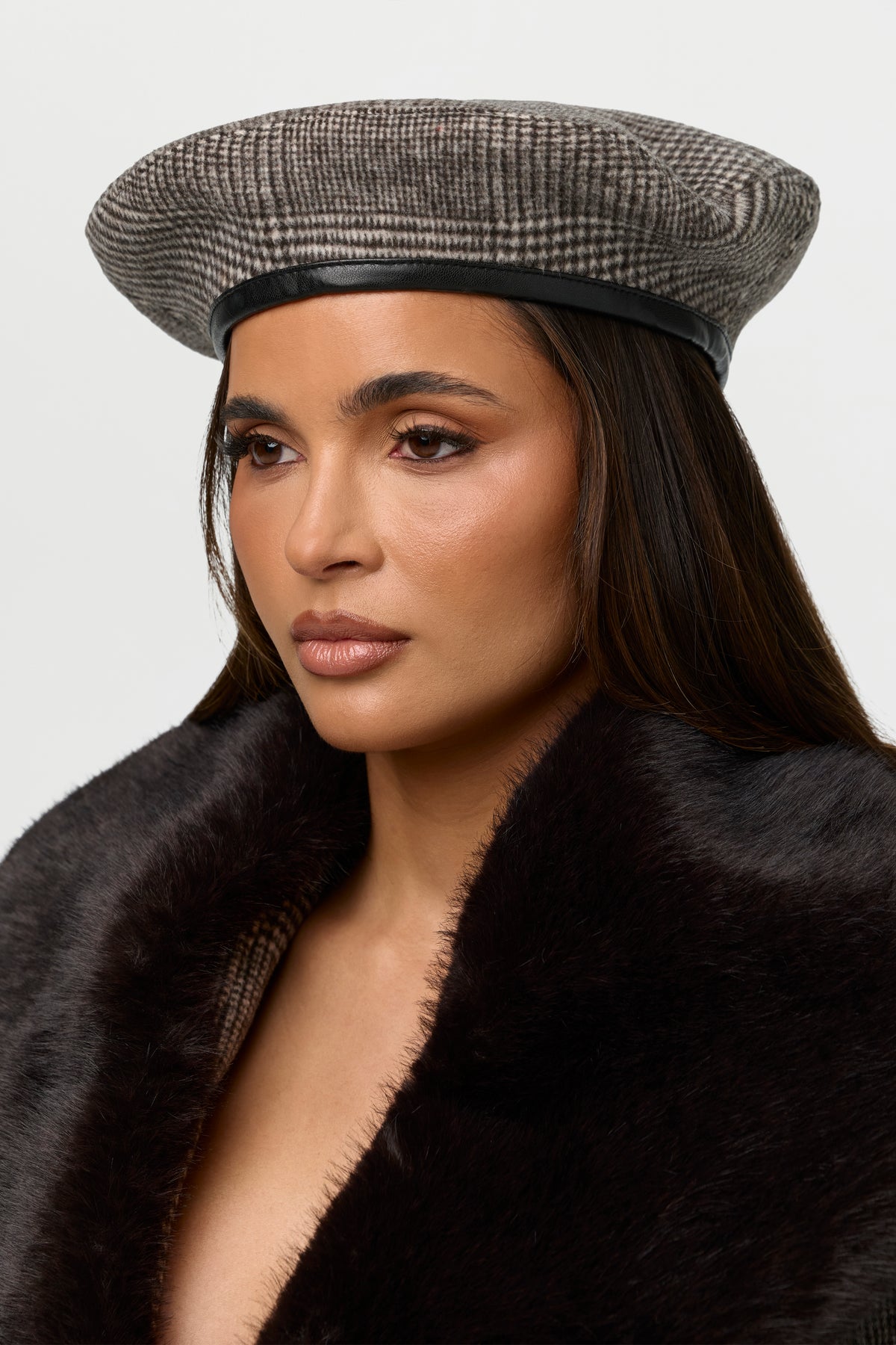 Suited Print Beret