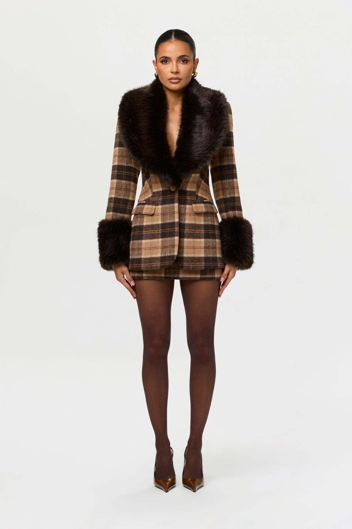 Suiting Plaid Mini Skirt