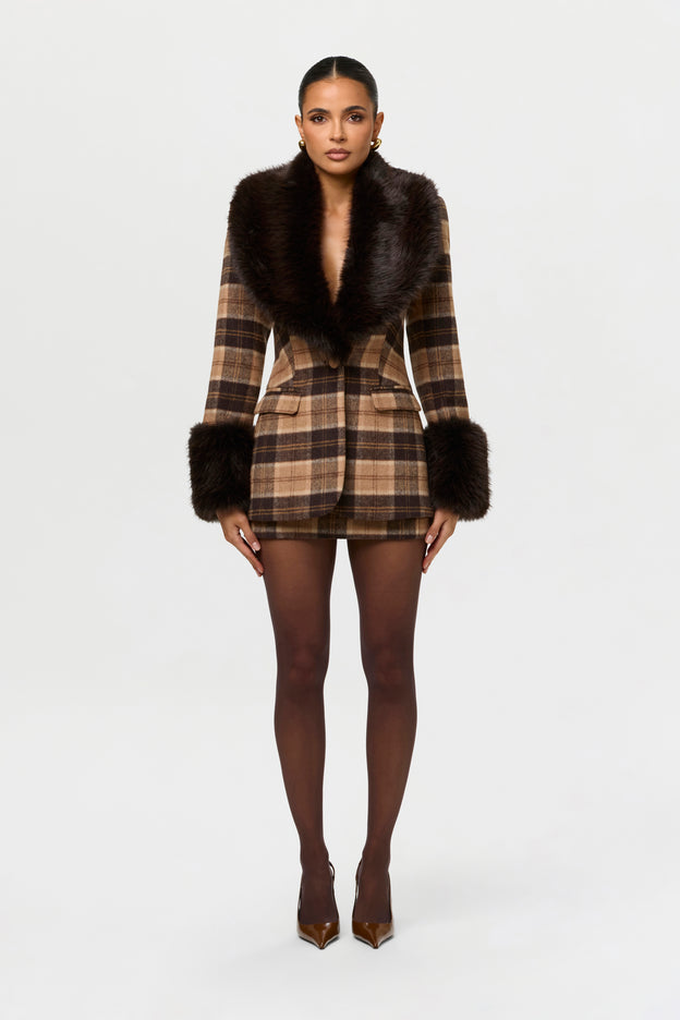 Suiting Plaid Mini Skirt