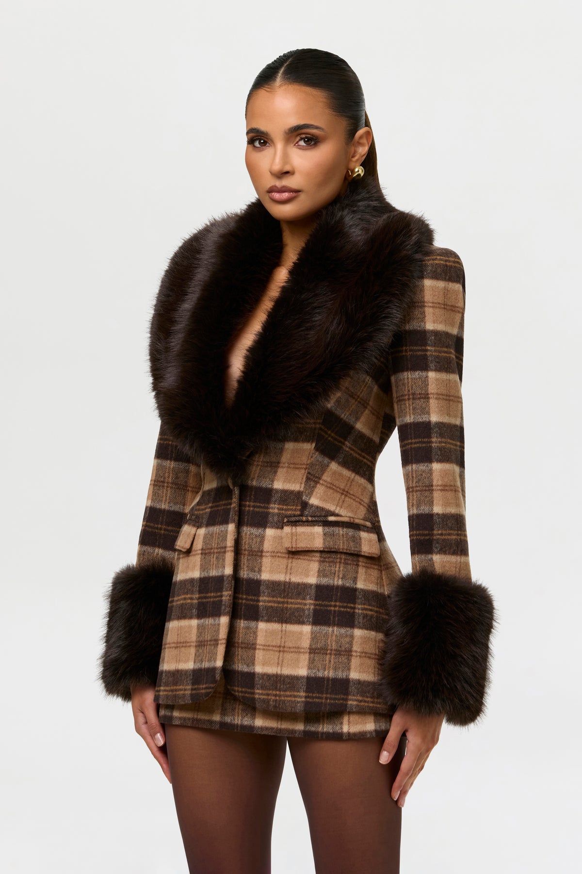 Suiting Plaid Mini Skirt