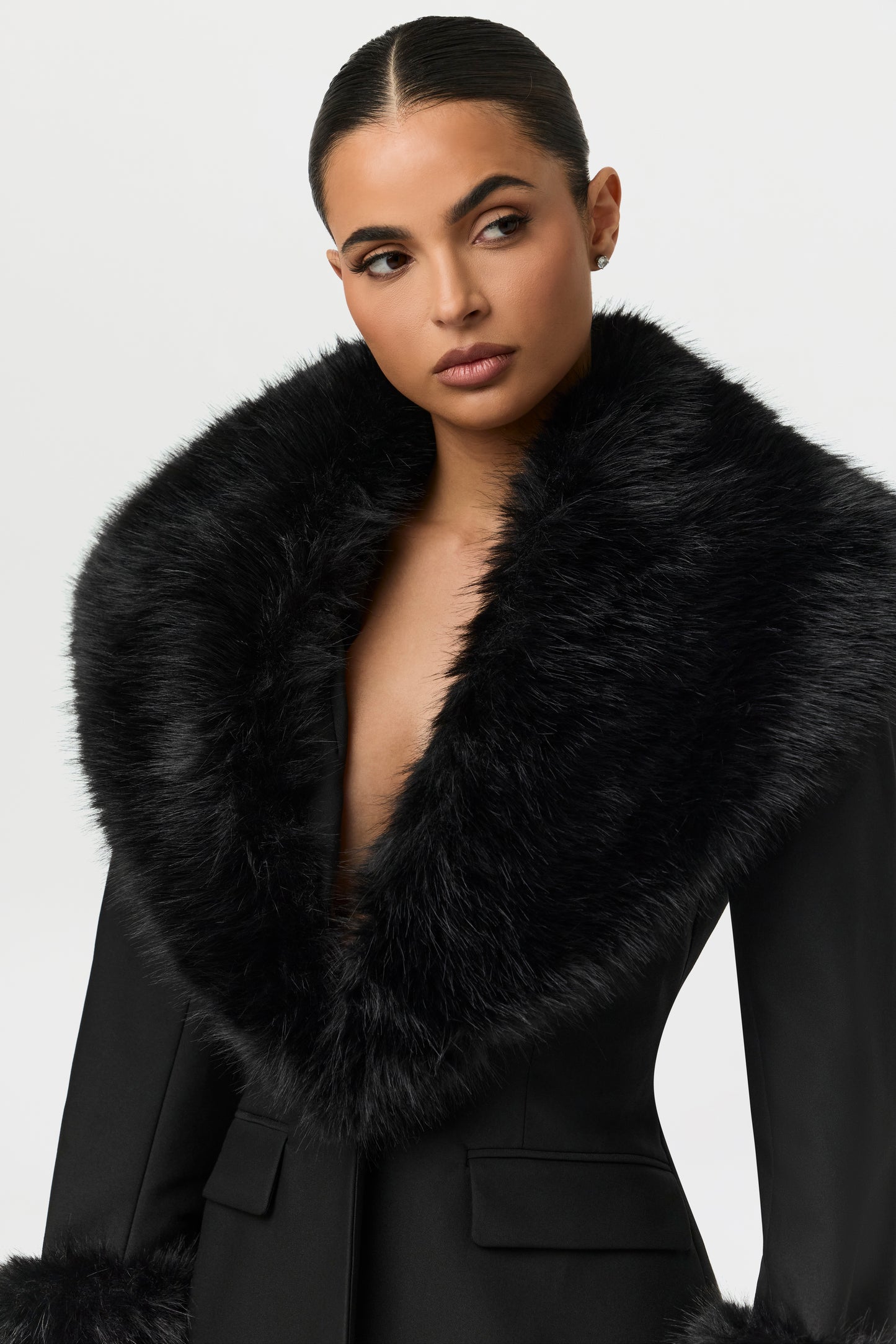 Faux Fur Suited Blazer