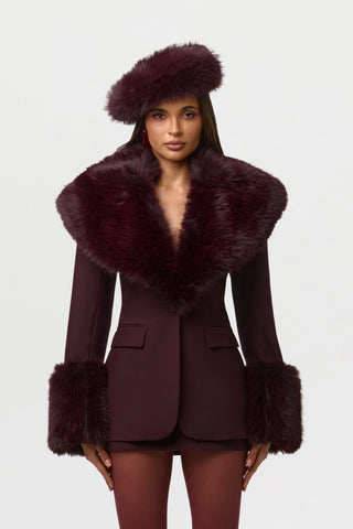 Faux Fur Suited Blazer