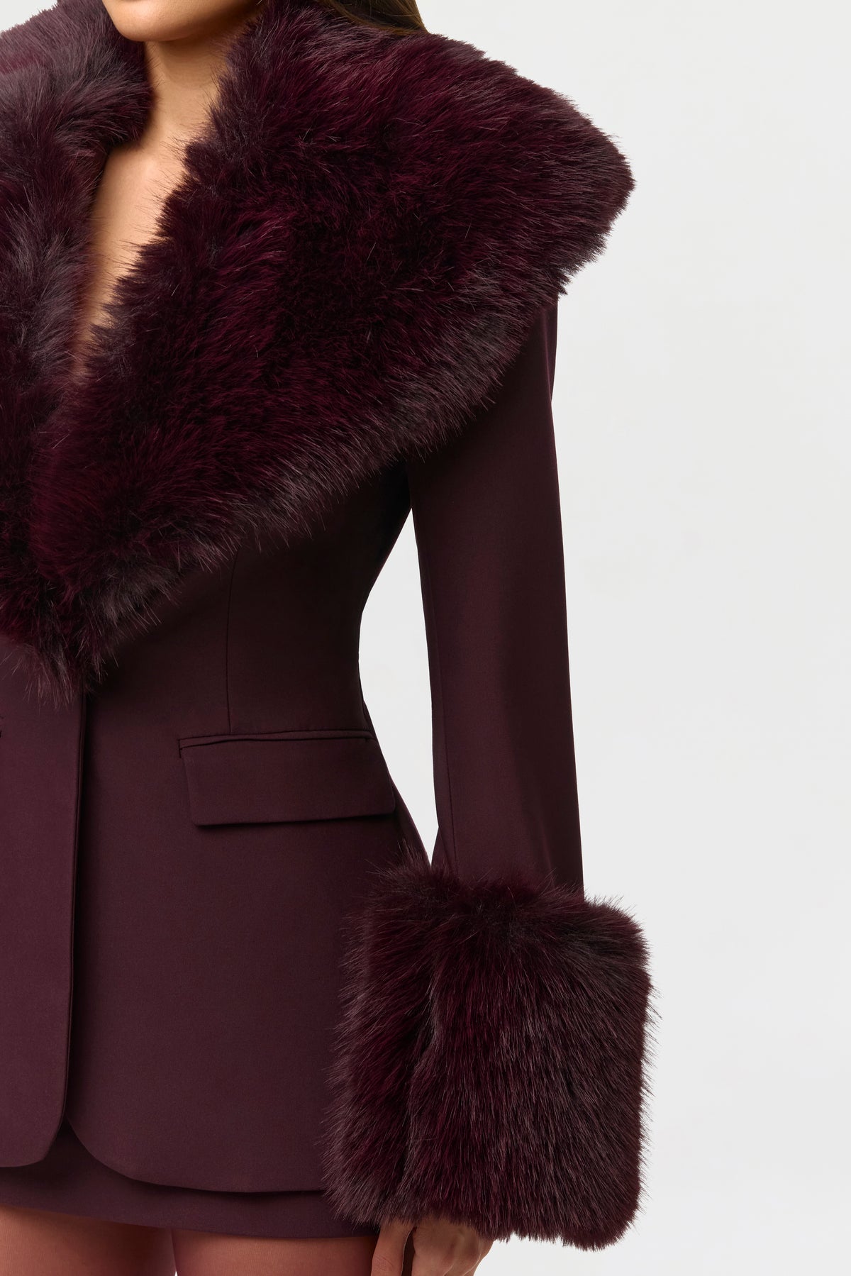 Faux Fur Suited Blazer