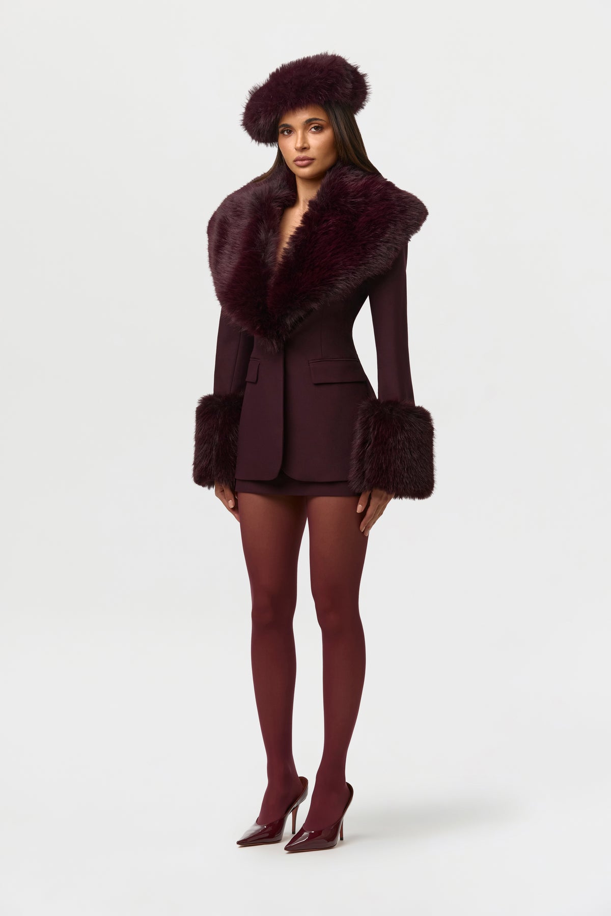 Faux Fur Suited Blazer