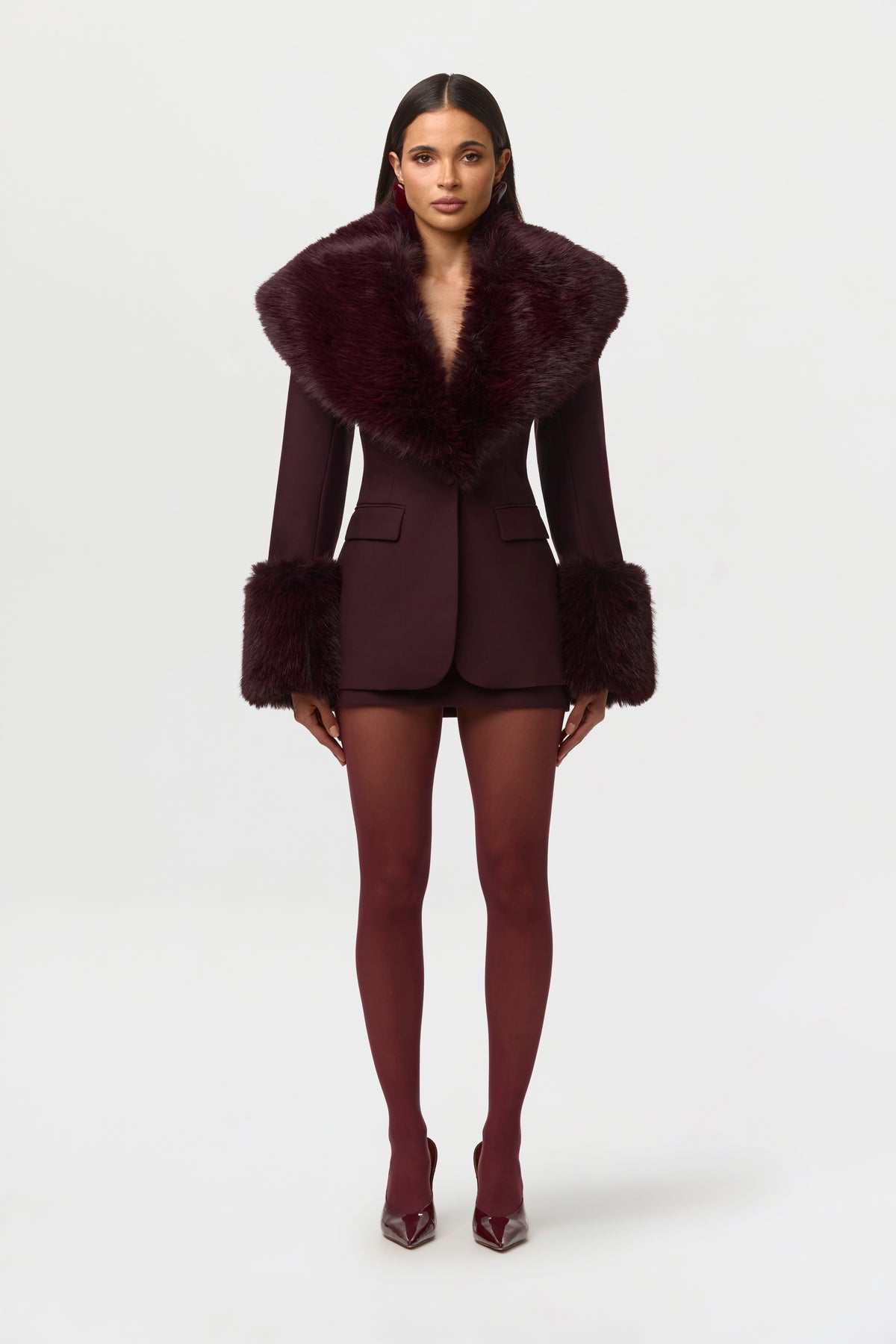 Faux Fur Suited Blazer