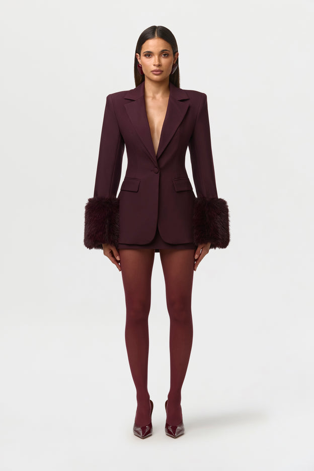 Faux Fur Suited Blazer