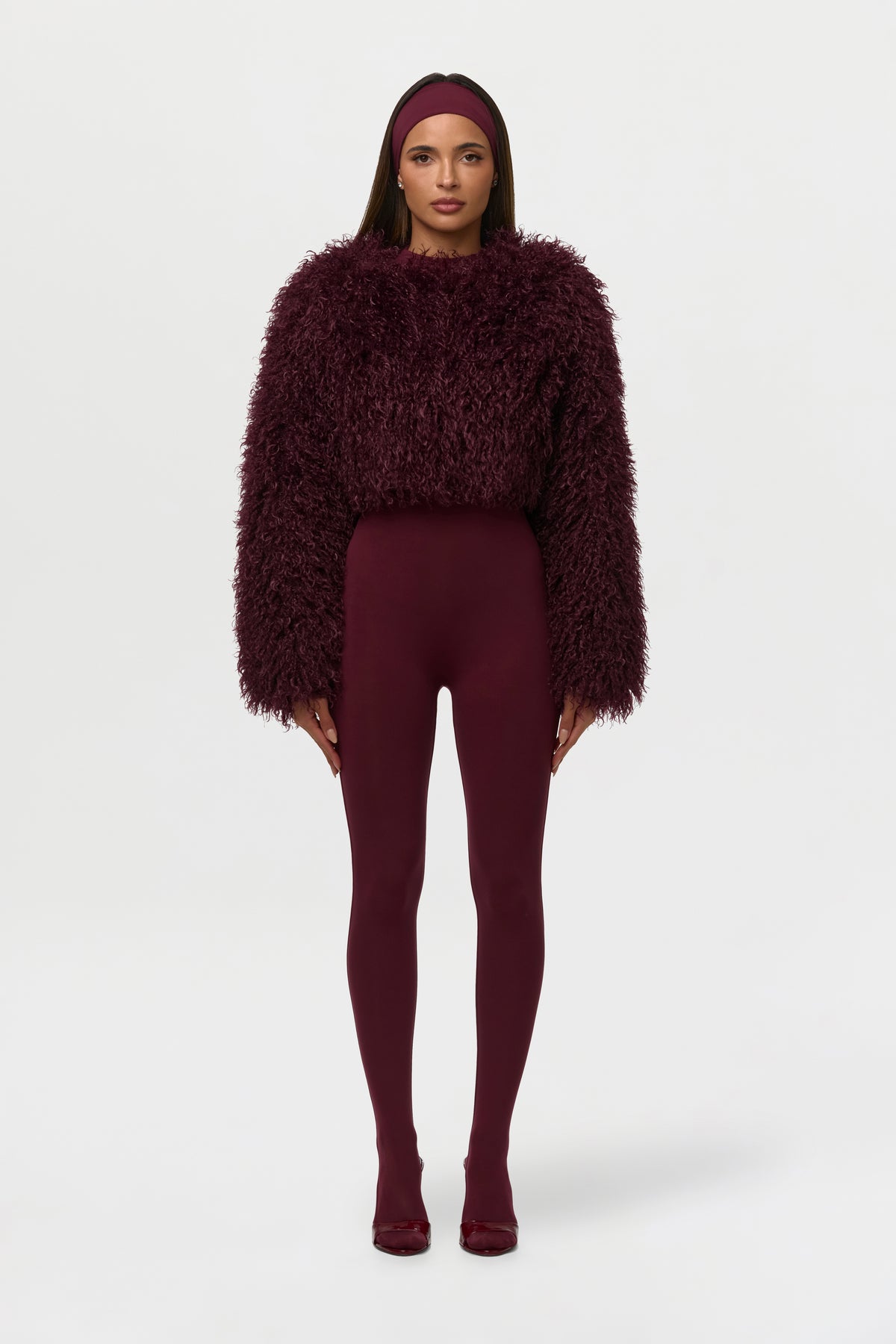 Faux Fur Plush Cropped Jacket