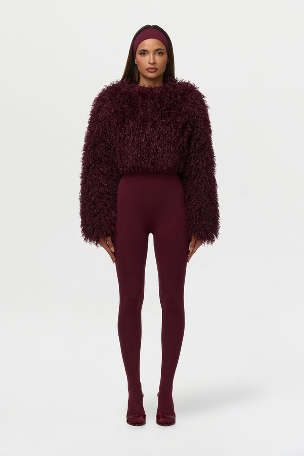 Faux Fur Plush Cropped Jacket