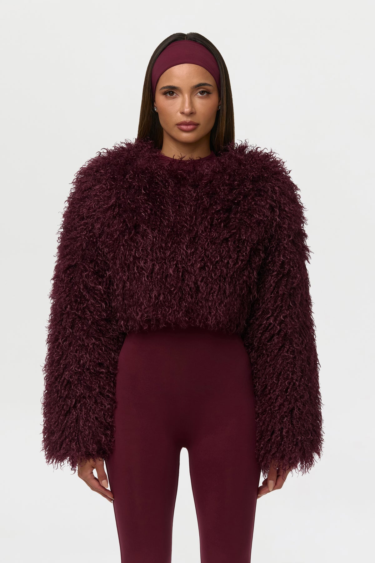 Faux Fur Plush Cropped Jacket