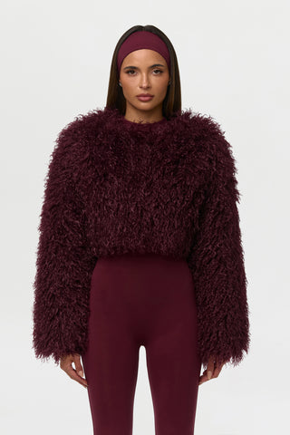 Faux Fur Plush Cropped Jacket