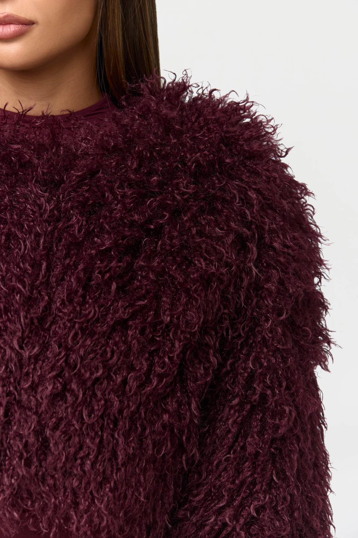 Faux Fur Plush Cropped Jacket