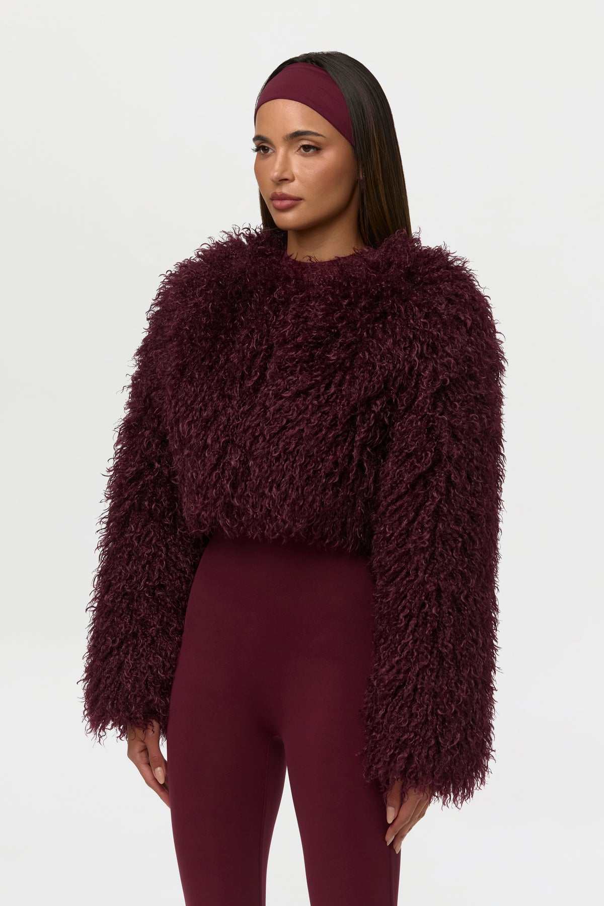Faux Fur Plush Cropped Jacket