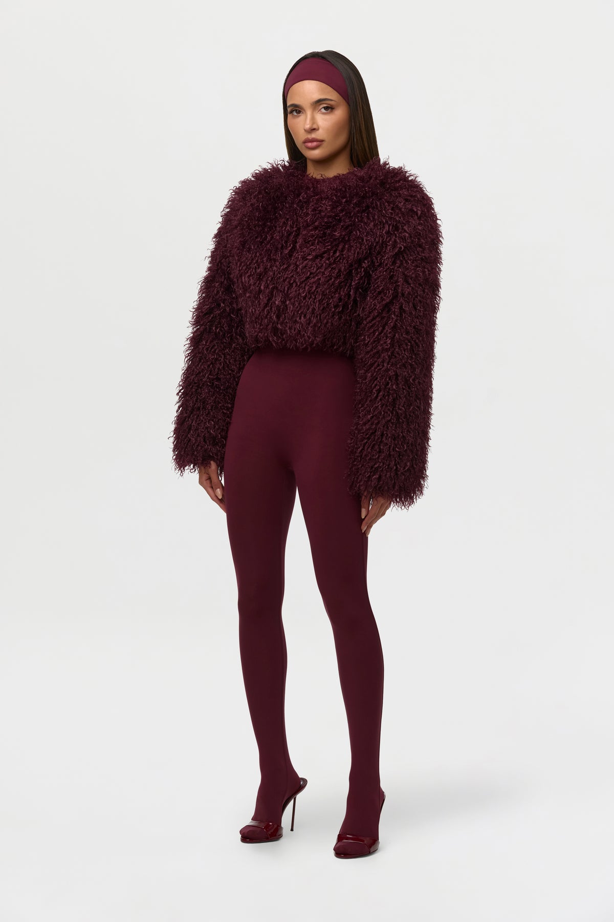 Faux Fur Plush Cropped Jacket