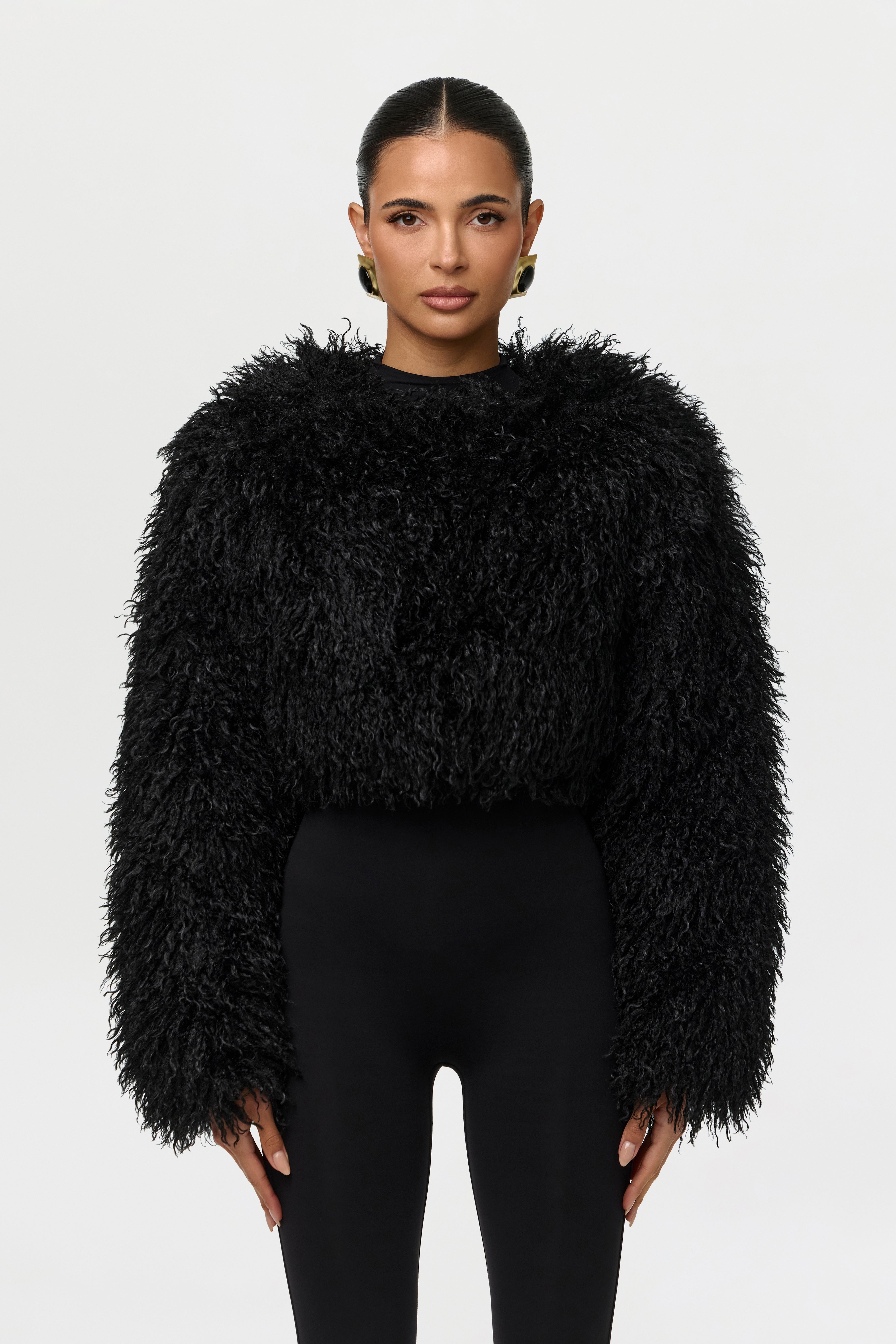 Faux Fur Plush Cropped Jacket – Naked Wardrobe