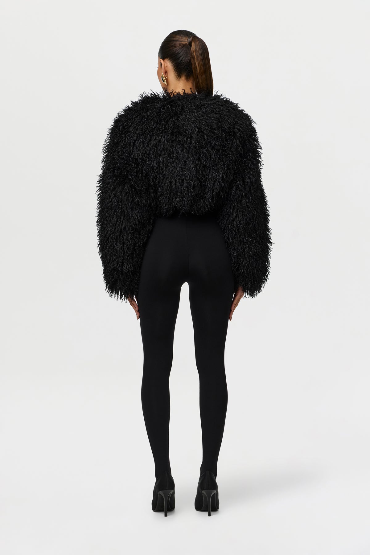 Faux Fur Plush Cropped Jacket