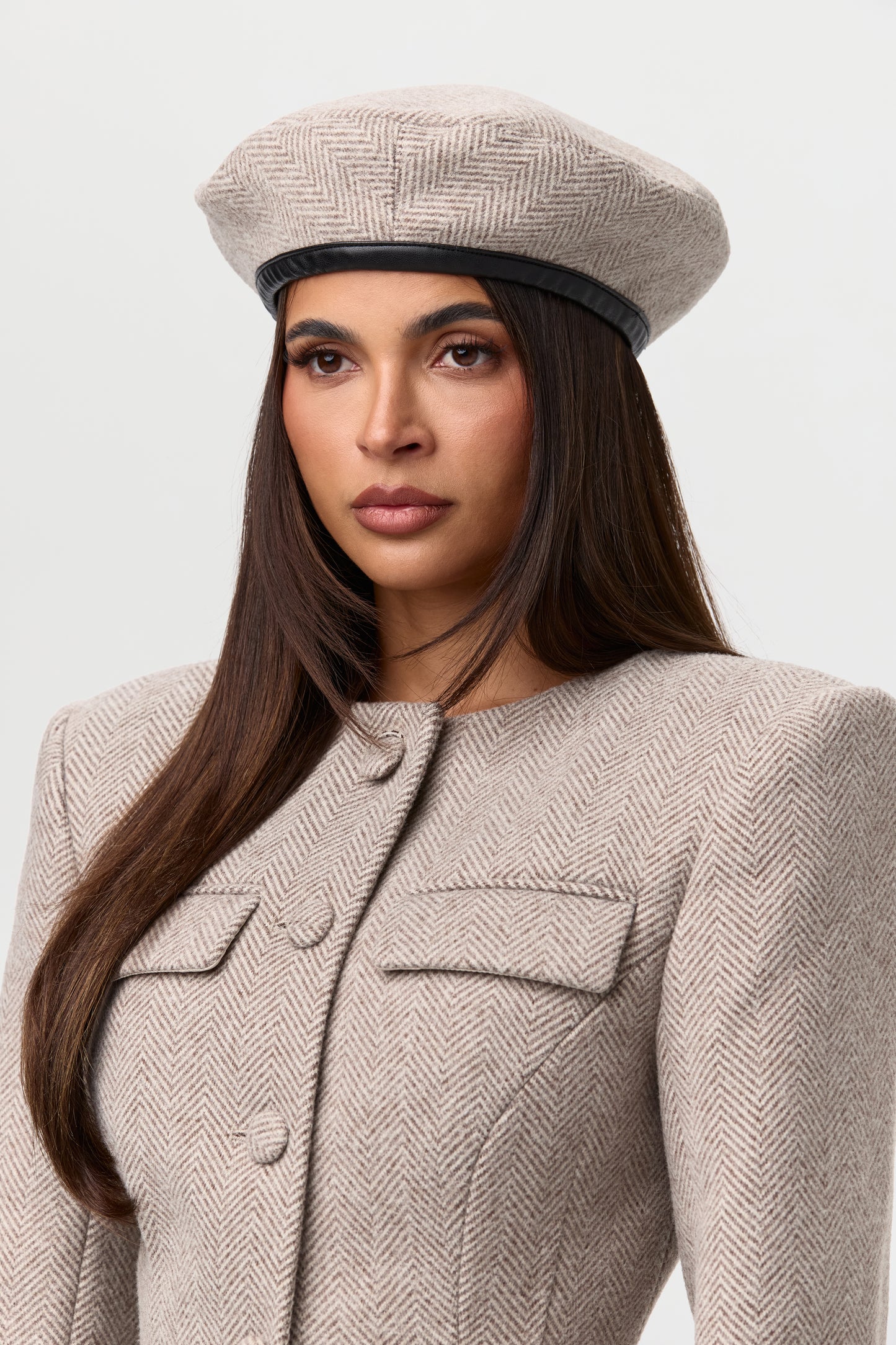 Suiting Plaid Houndstooth Beret