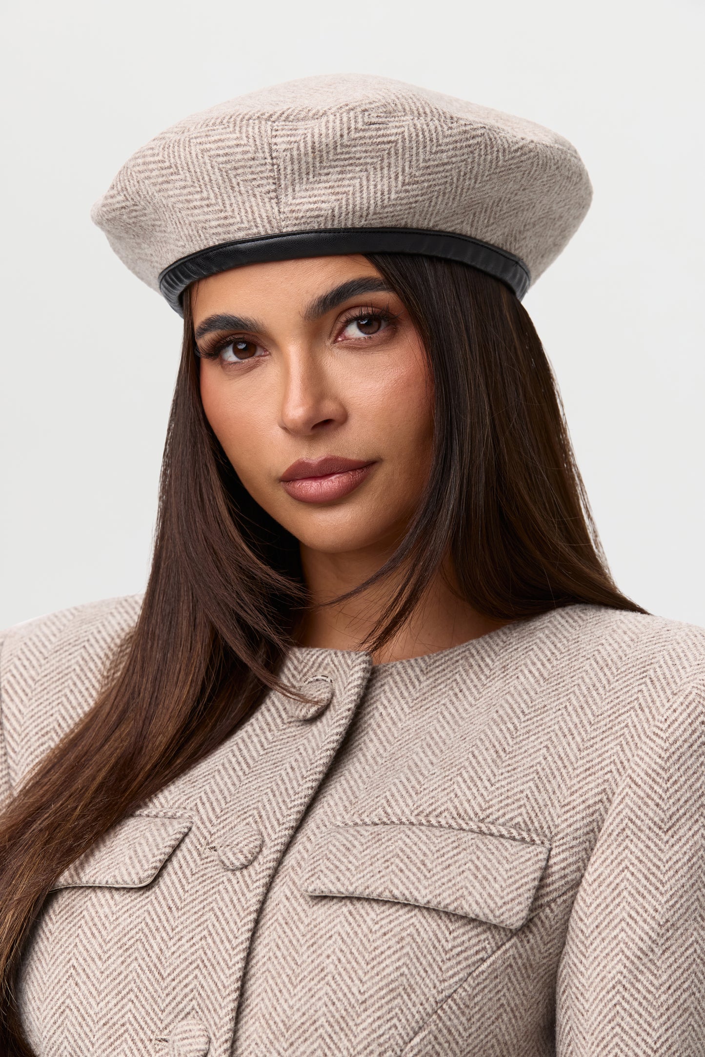 Suiting Plaid Houndstooth Beret