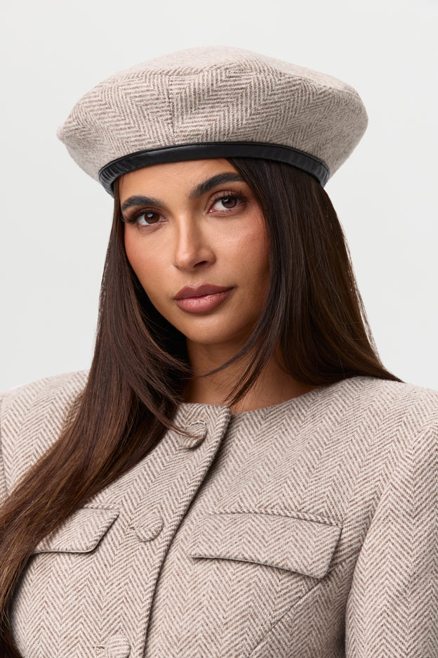 Suited Print Beret