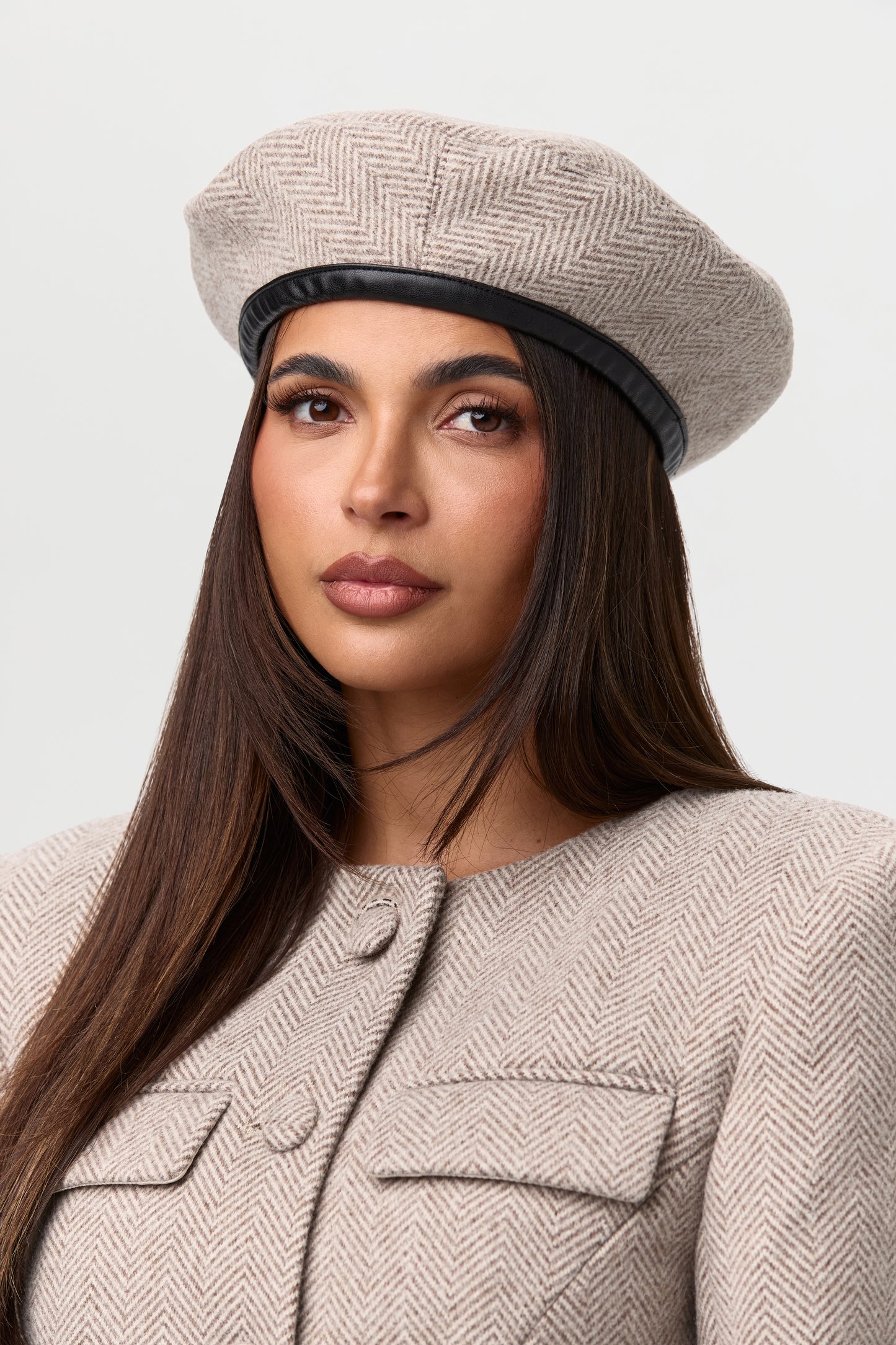 Suiting Plaid Houndstooth Beret