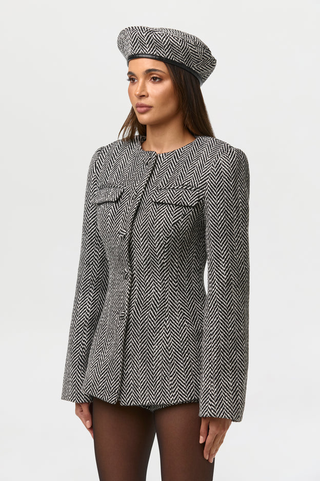 Suited Herringbone Hot Pants