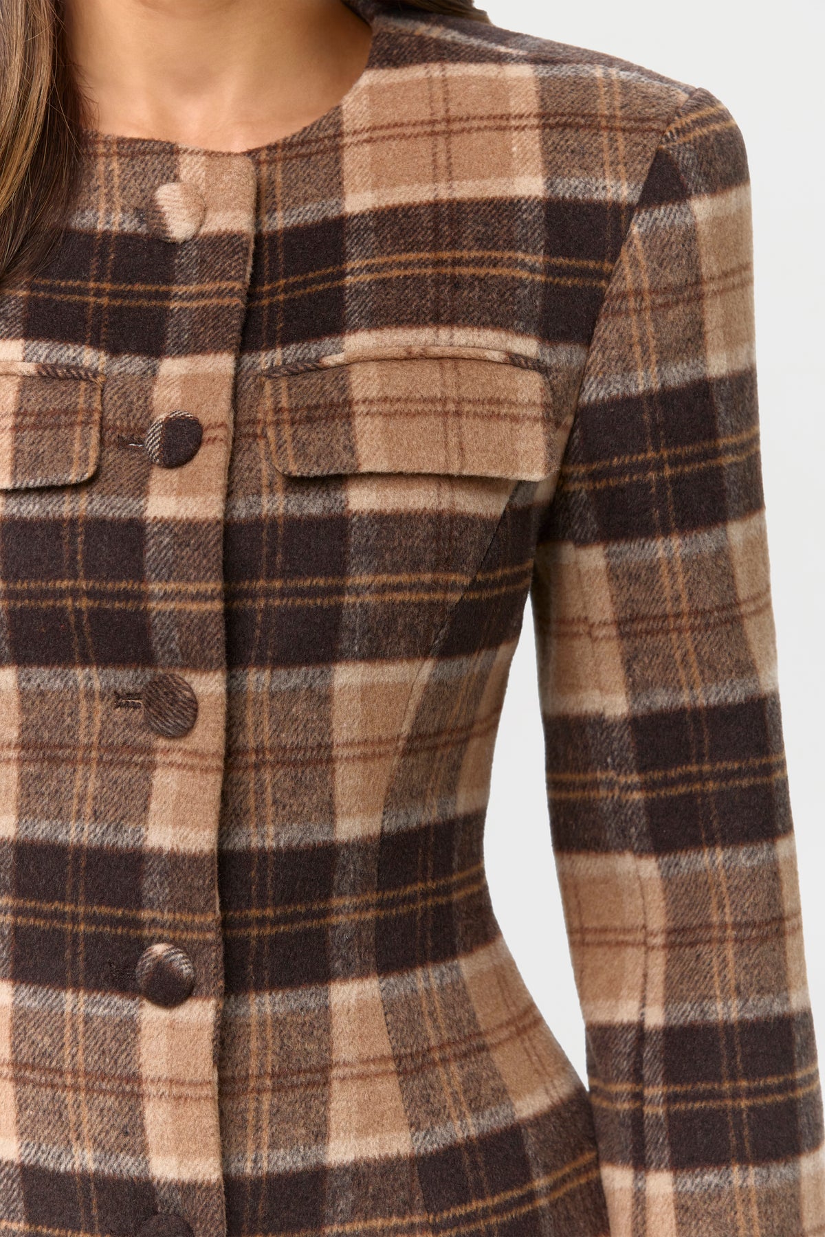 Suiting Plaid Button Up Blazer