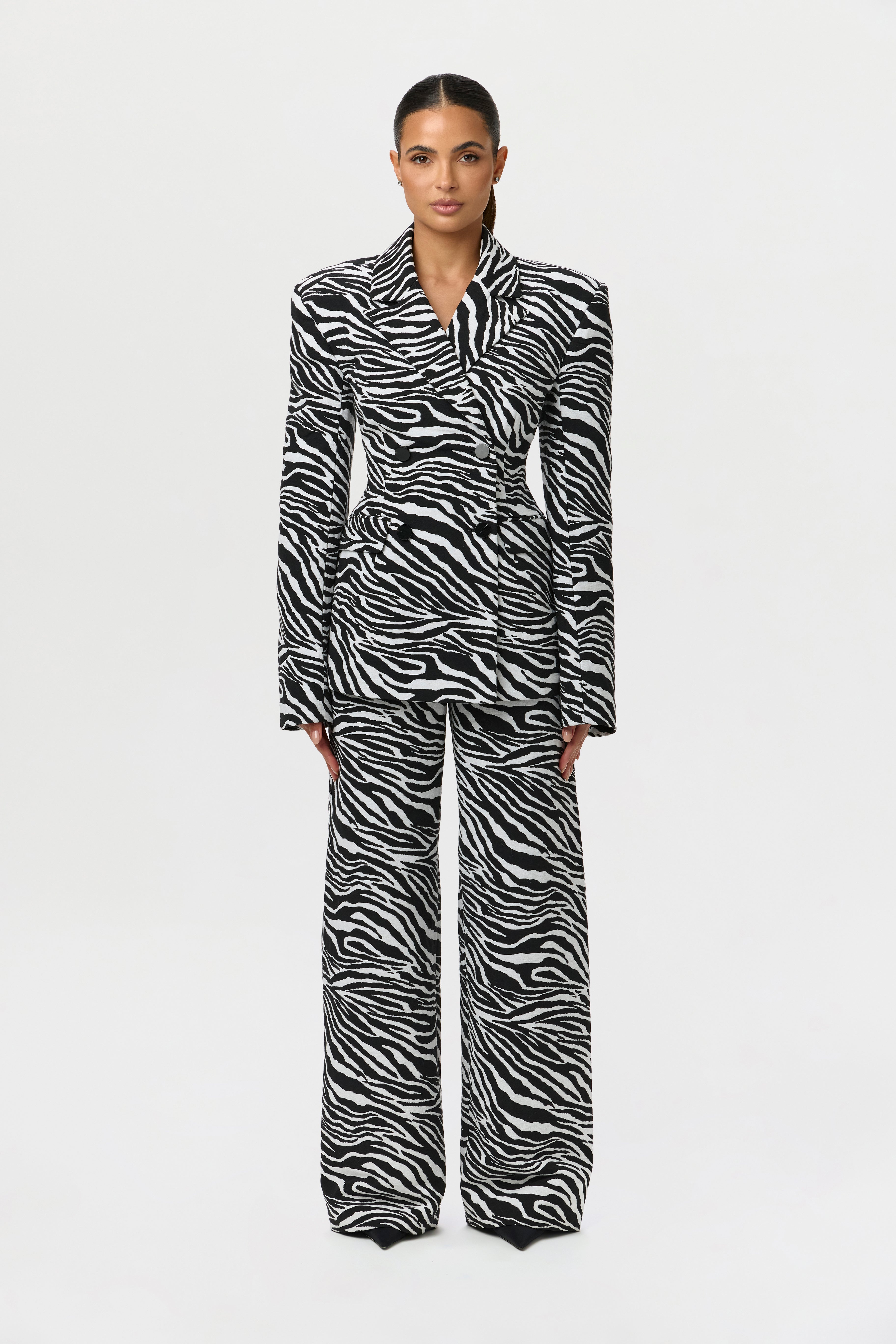 パンツ EMO Check-jacquard Wide Leg Trouser EMO Check-jacquard Wide