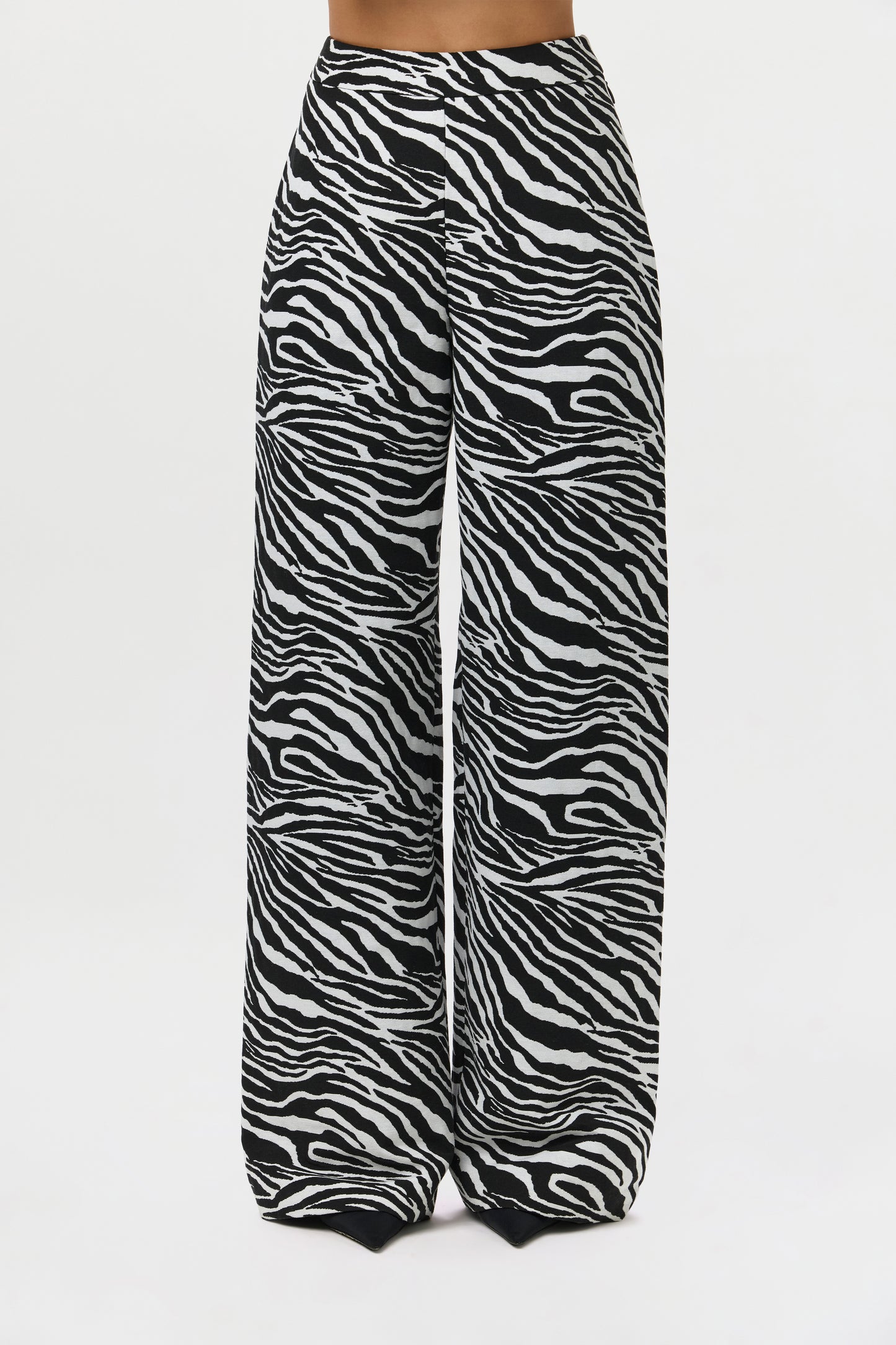 Suiting Zebra Jacquard Wide-Leg Pant