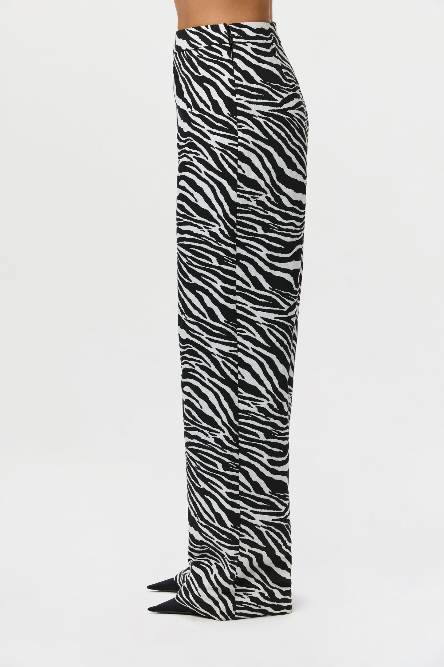 Suiting Zebra Jacquard Wide-Leg Pant