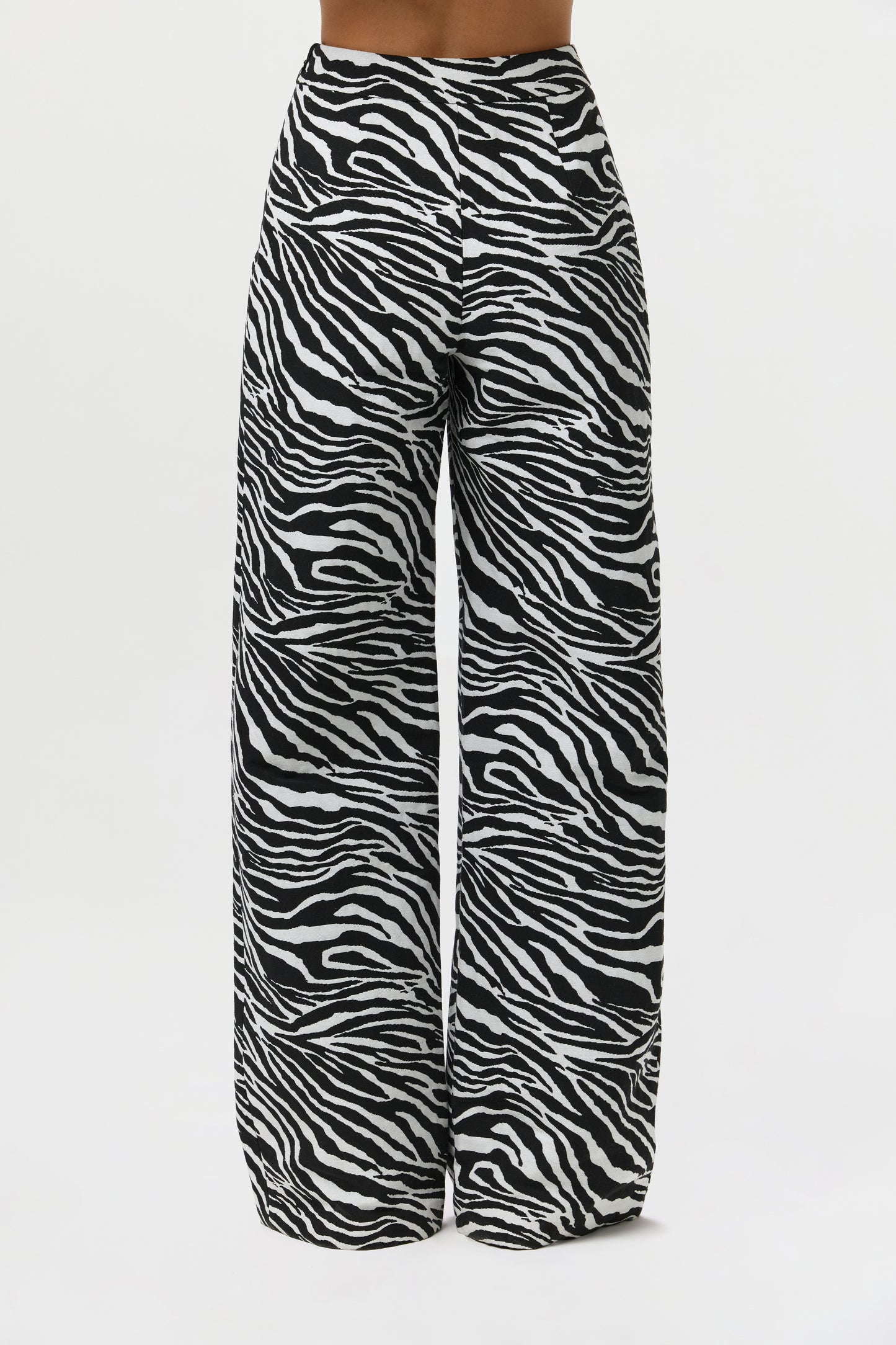Suiting Zebra Jacquard Wide-Leg Pant