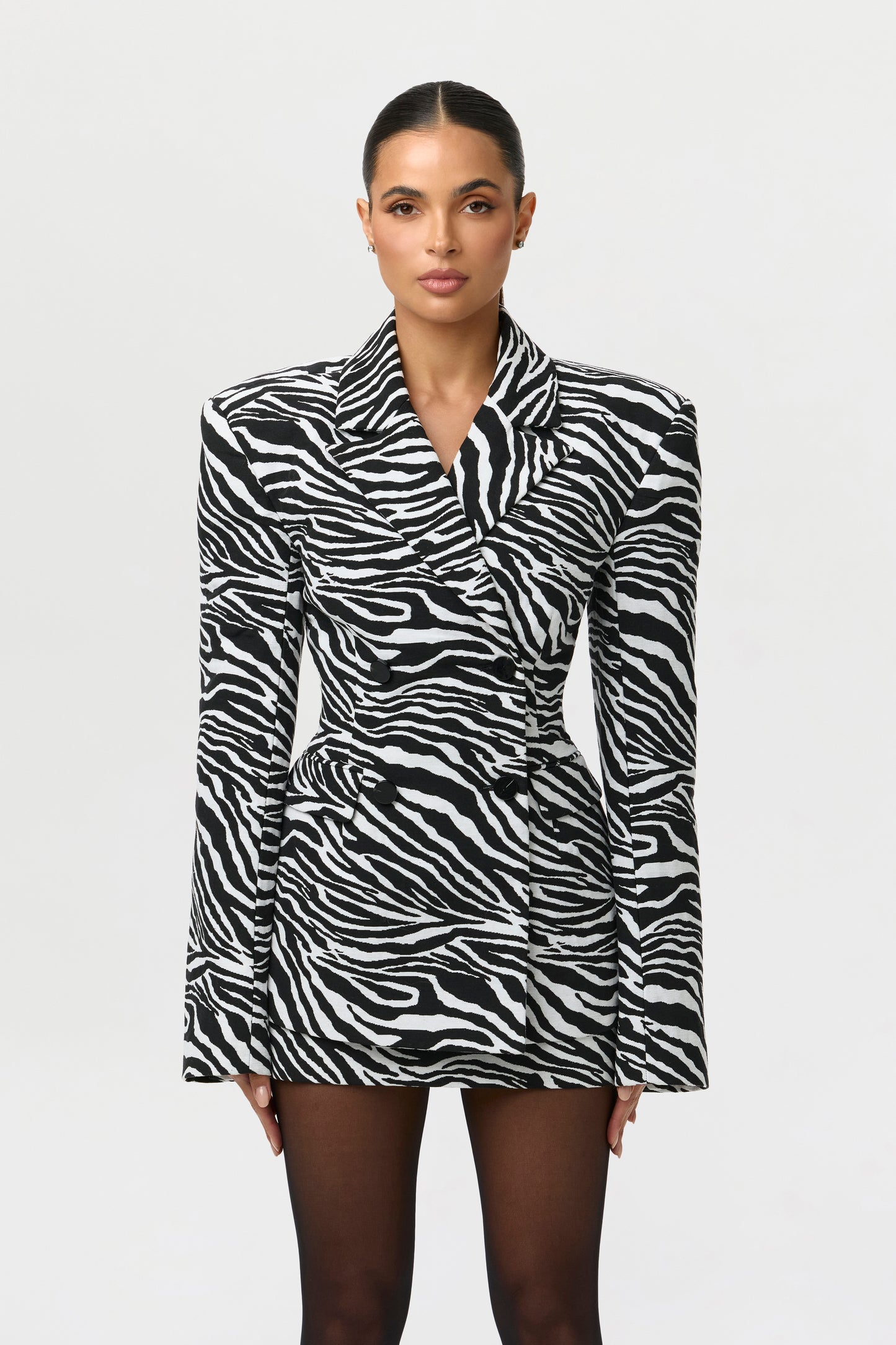 Suiting Zebra Jacquard Mini Skirt