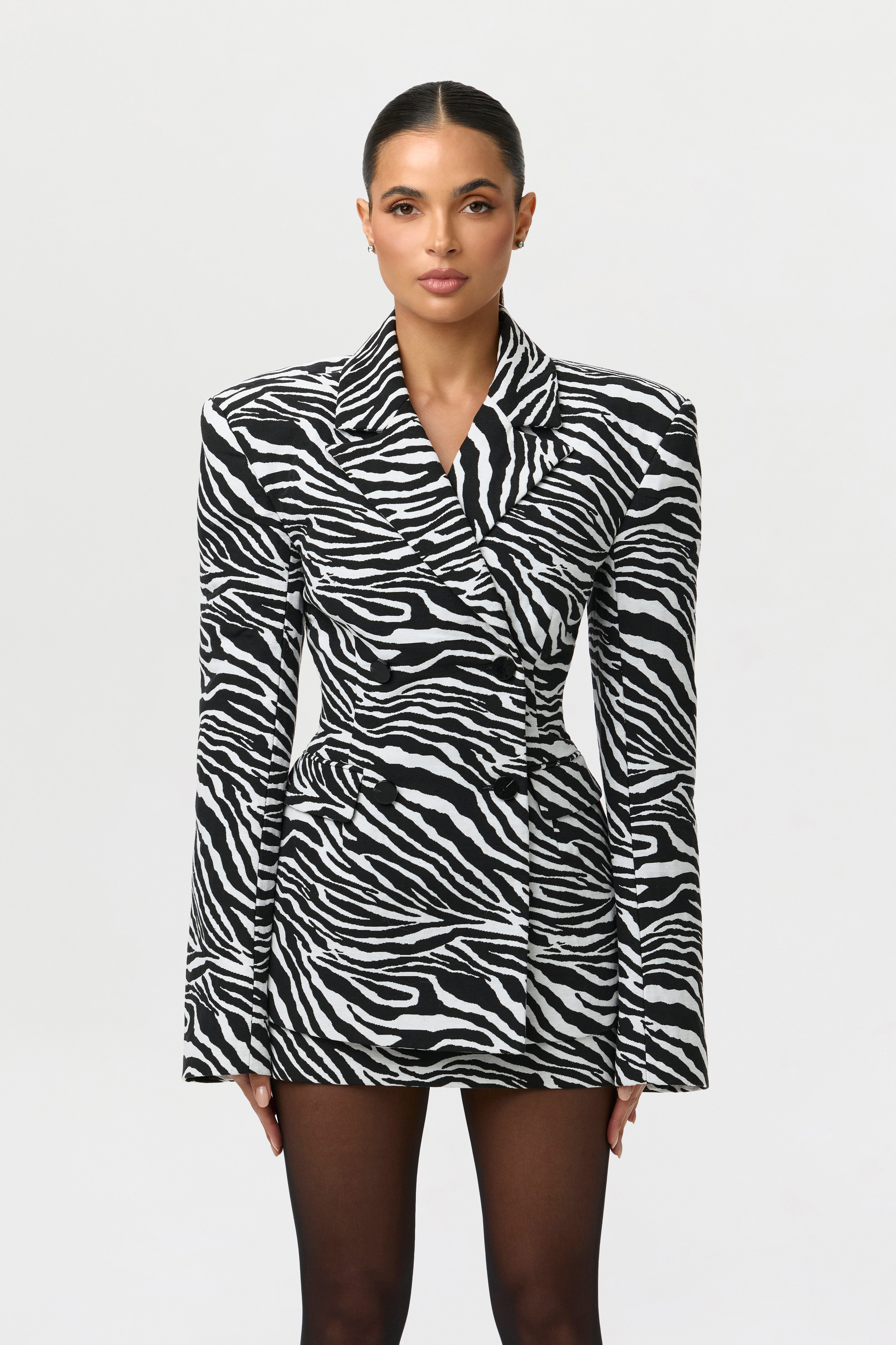 Suiting Zebra Jacquard Mini Skirt