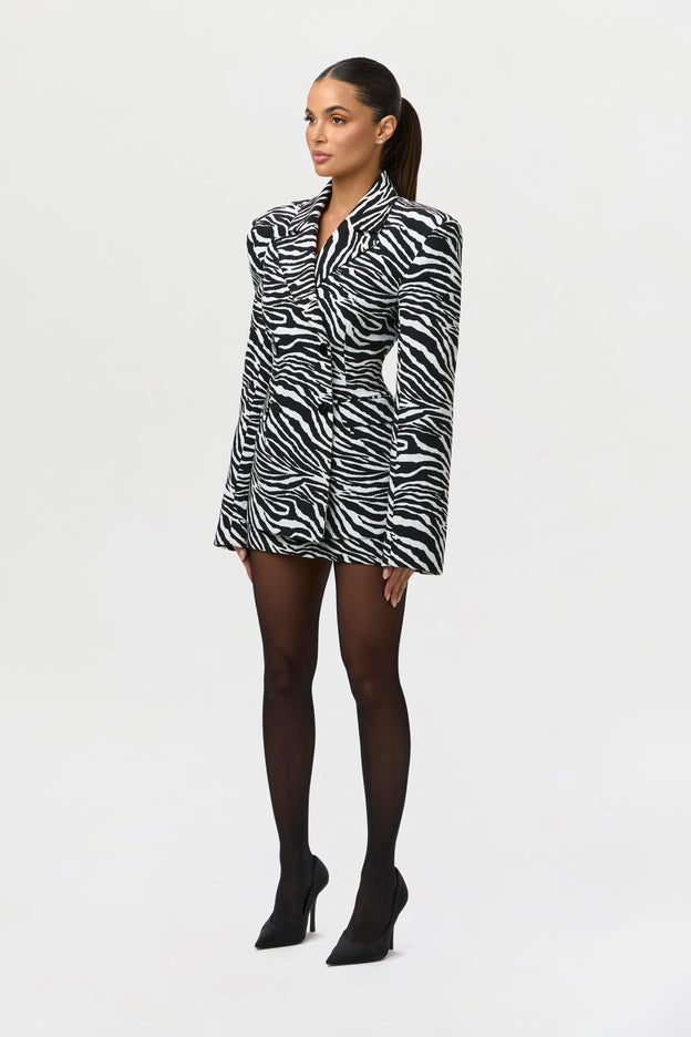 Suiting Zebra Jacquard Mini Skirt