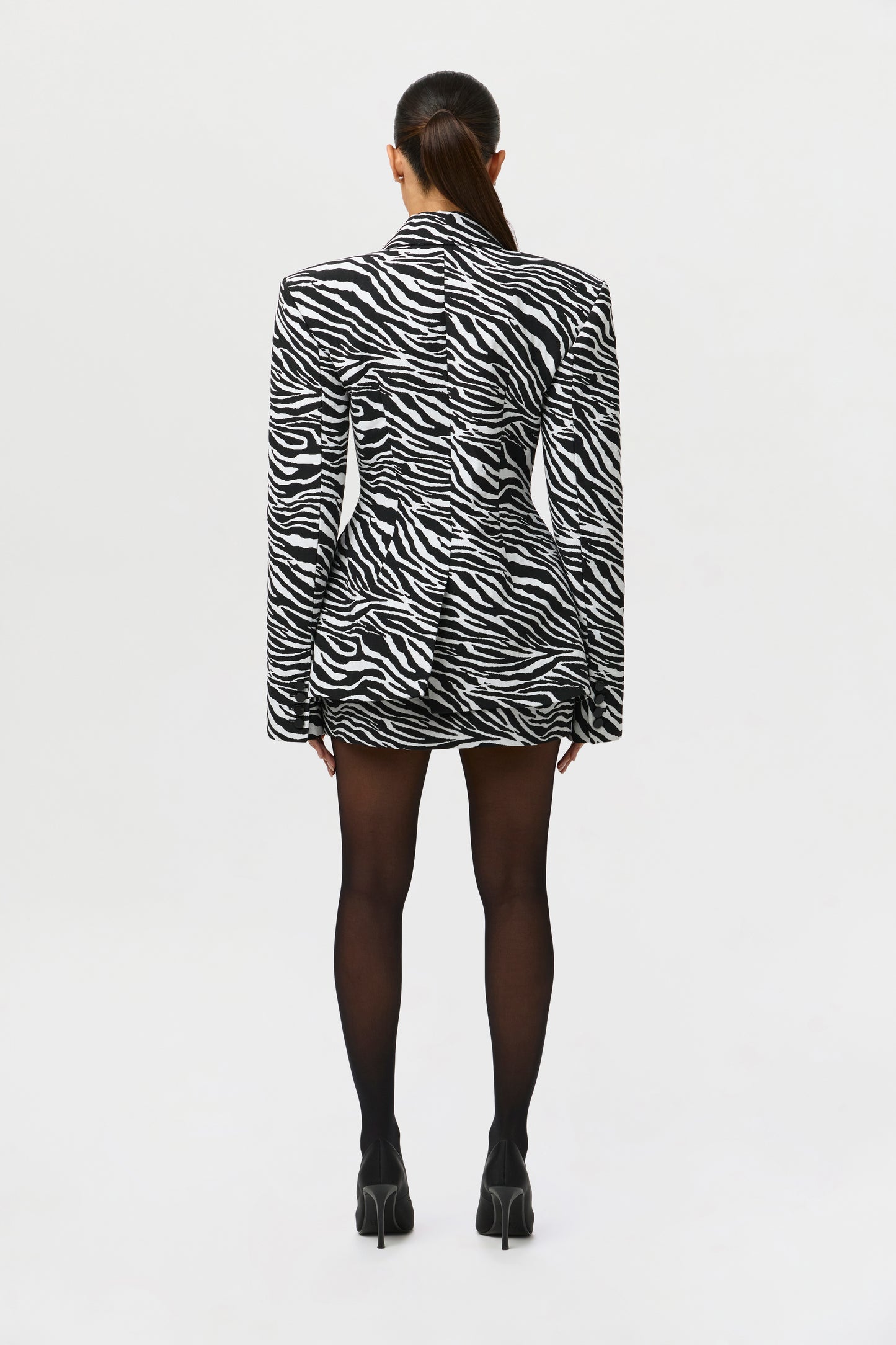 Suiting Zebra Jacquard Mini Skirt