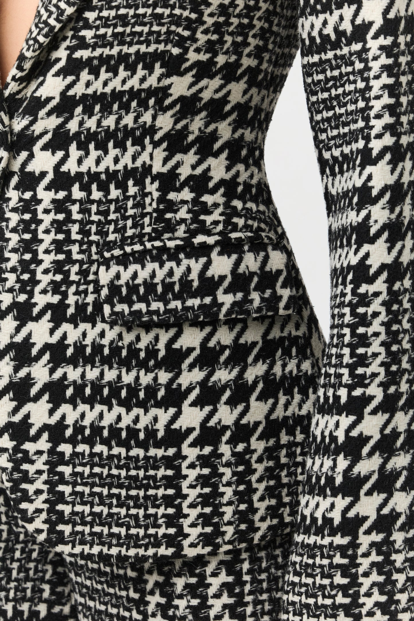 Houndstooth Plaid Suit Blazer