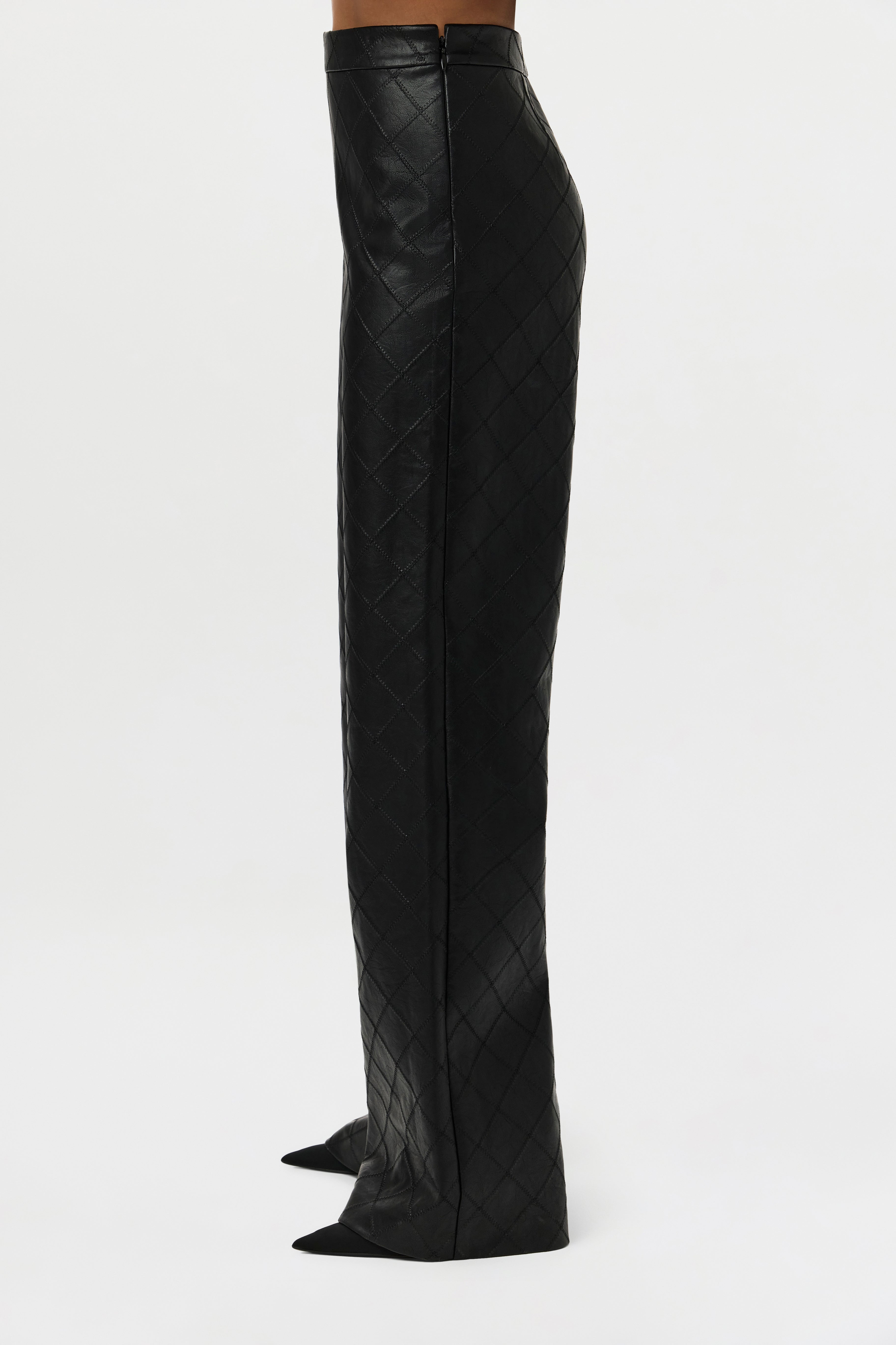 Quilted Vegan Leather Wide Leg Pants – Naked Wardrobe