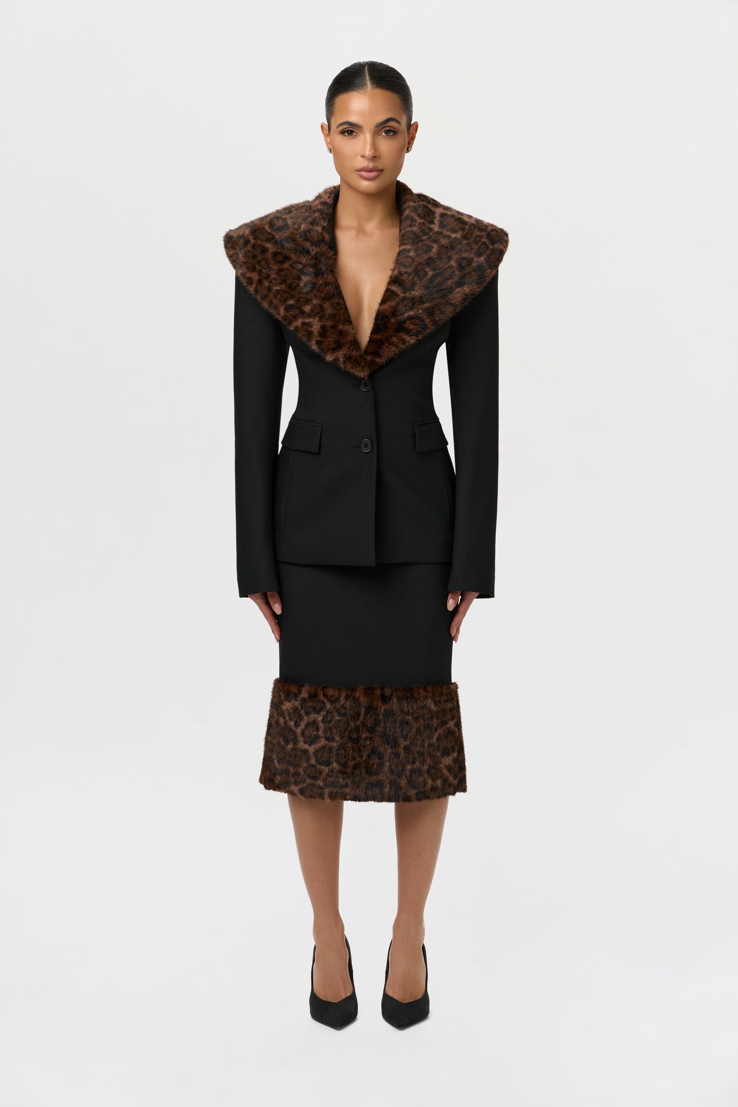 Suiting Faux Fur Leopard Blazer