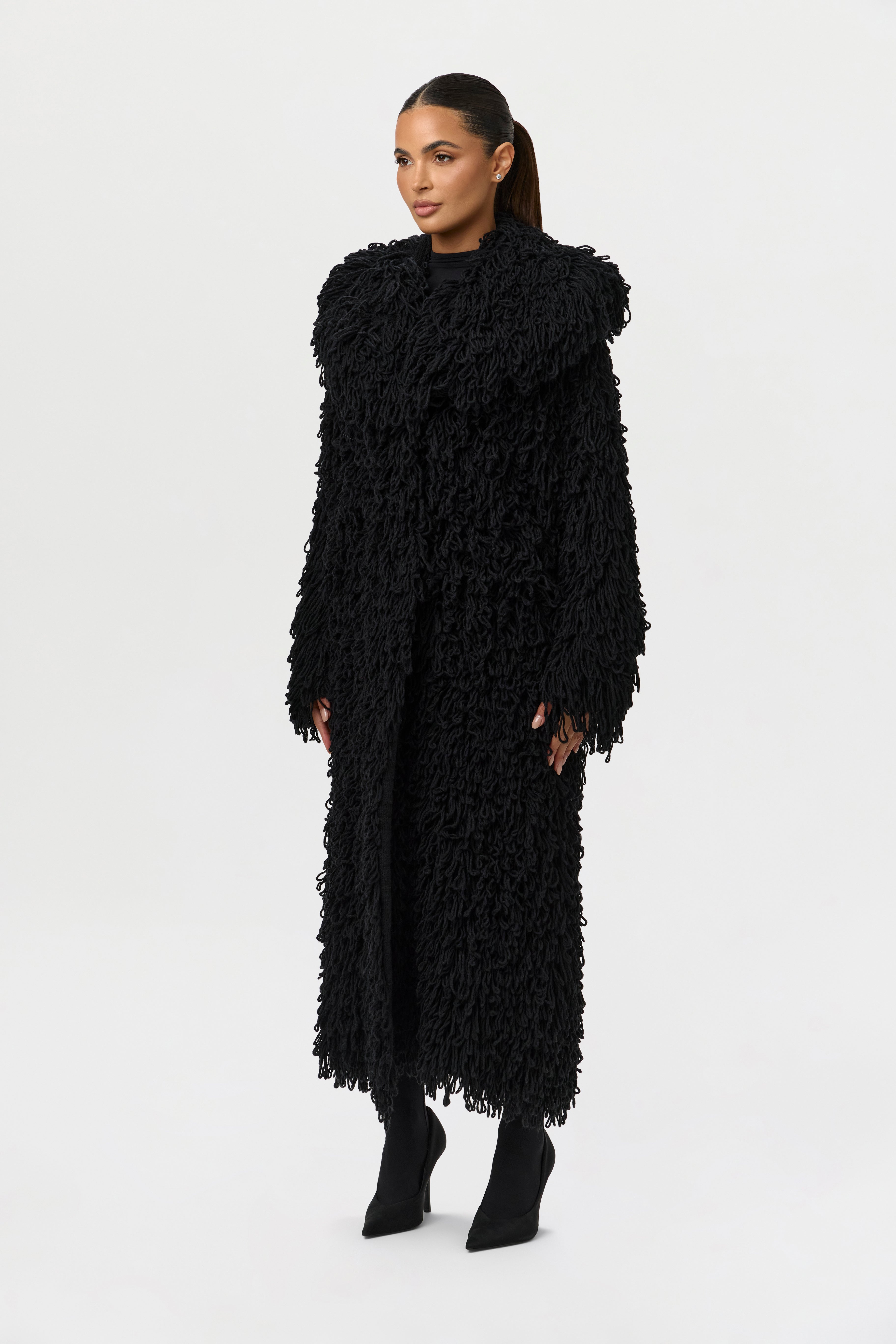 Knit Shaggy Loop Coat – Naked Wardrobe