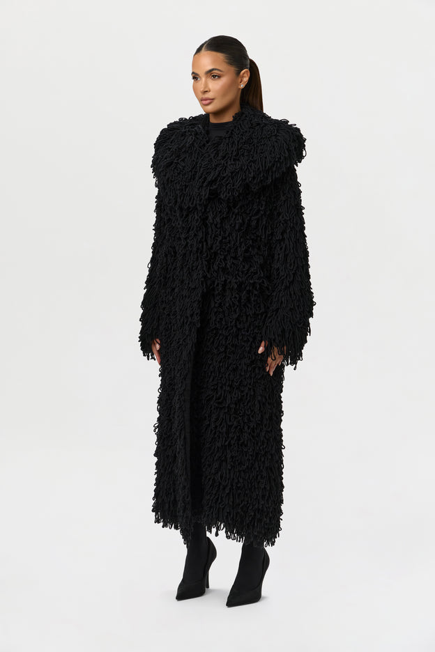Knit Shaggy Loop Coat