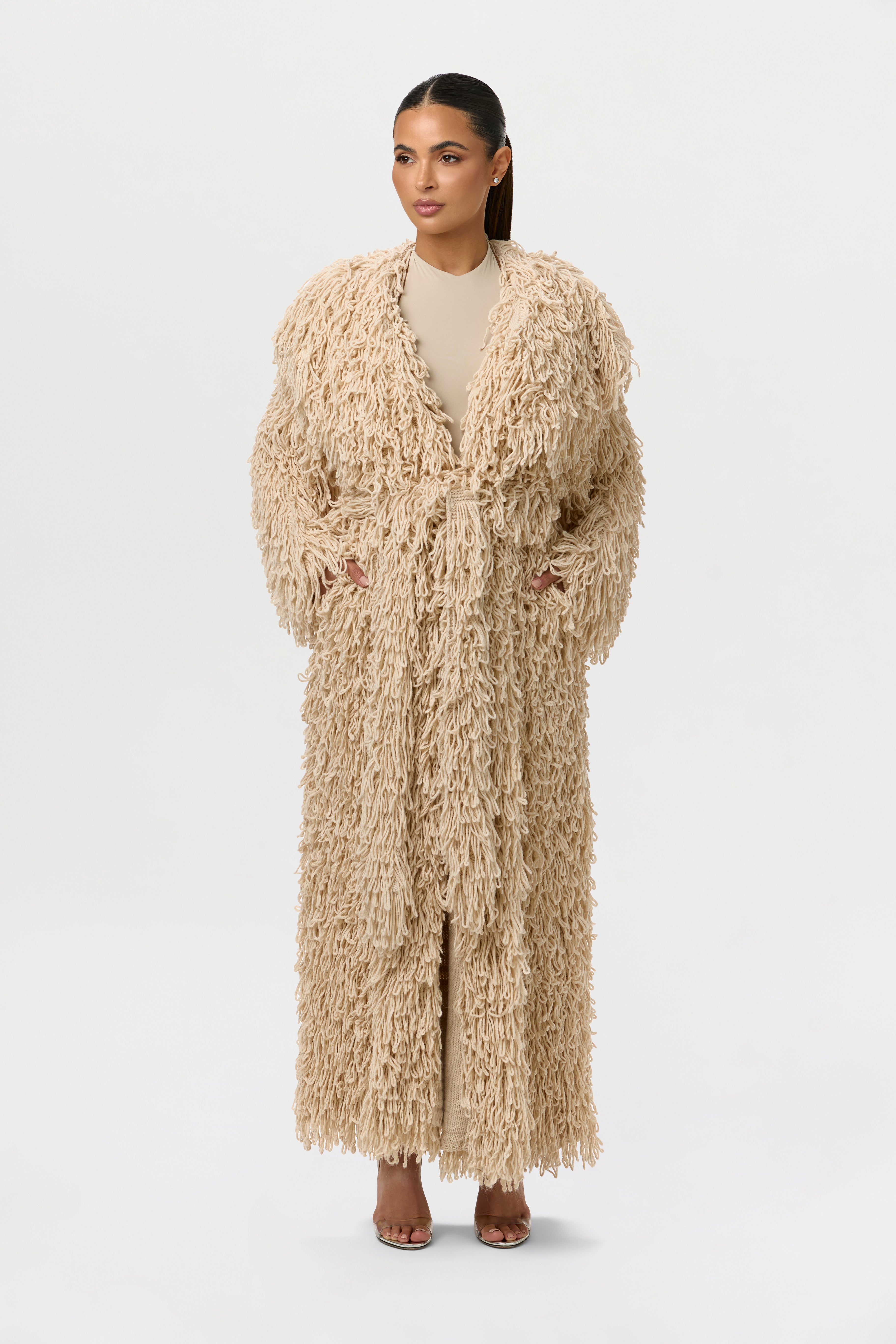 Knit Shaggy Loop Coat – Naked Wardrobe