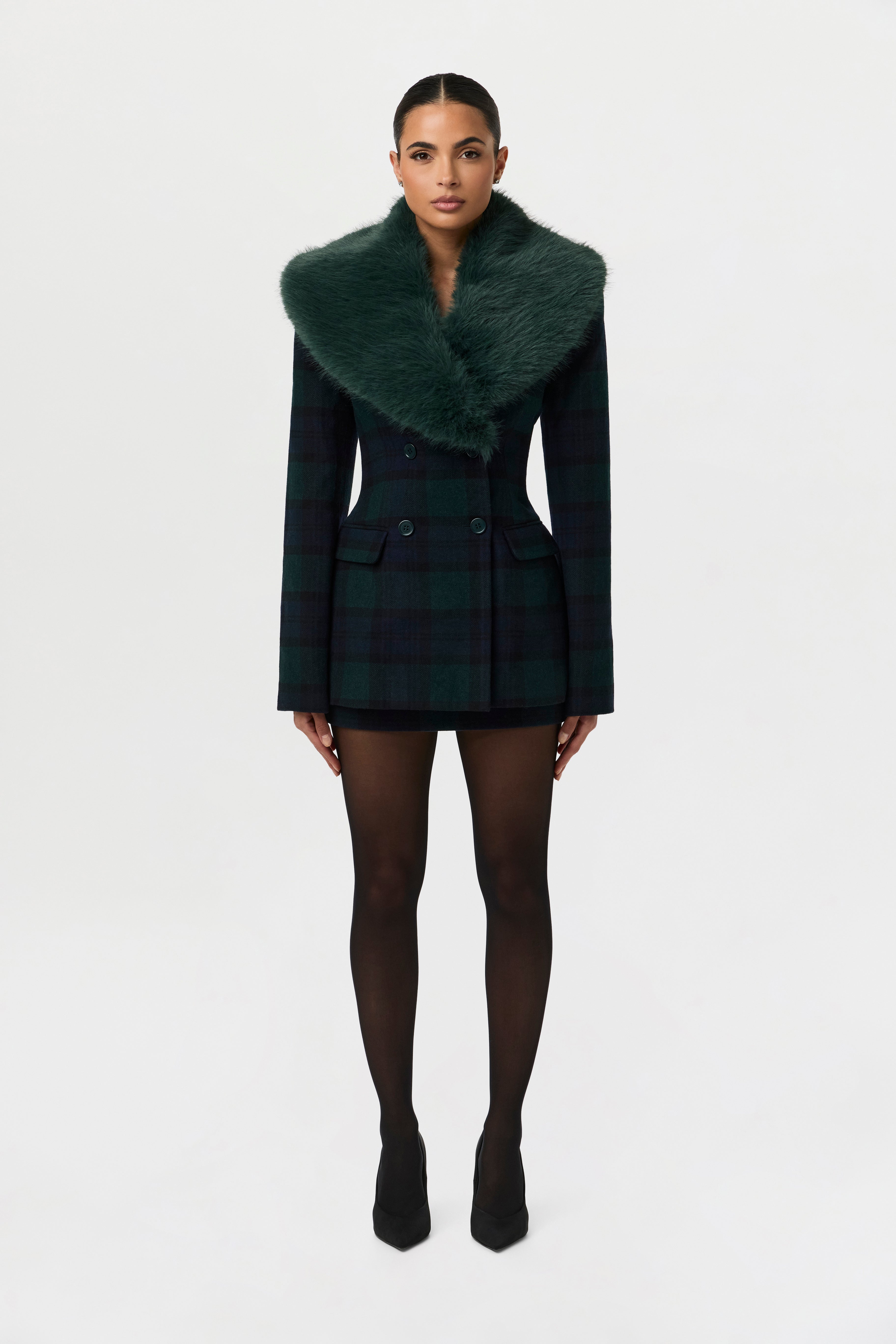 Suiting Plaid Mini Skirt