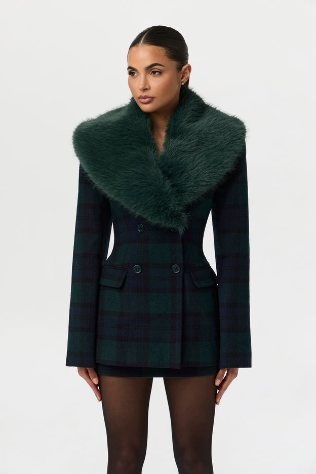 Suiting Plaid Mini Skirt