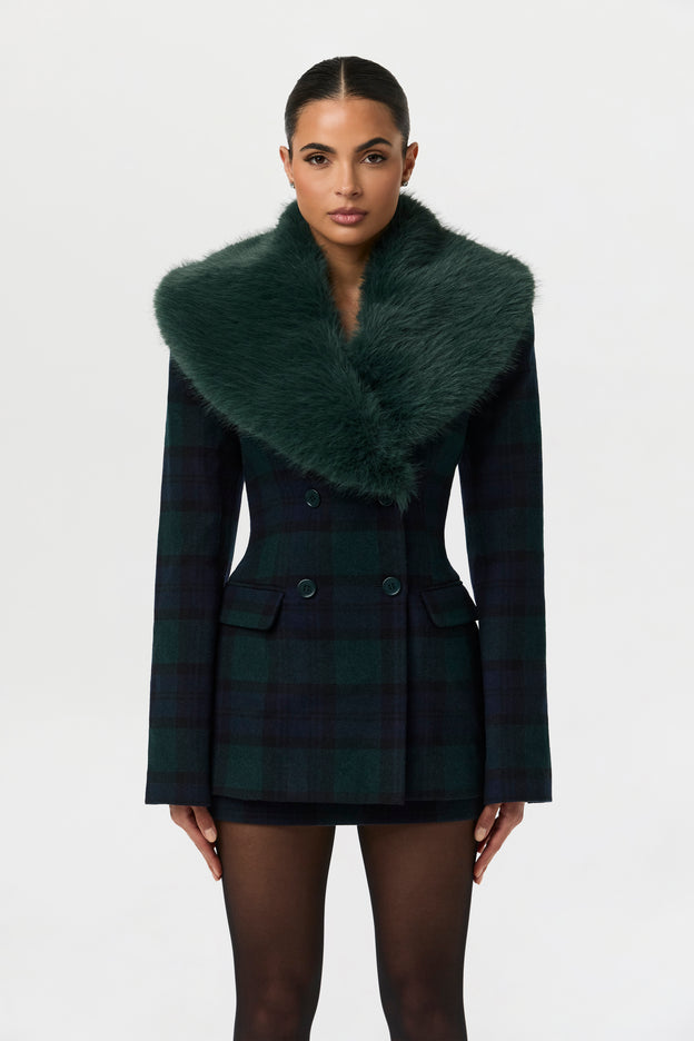 Suiting Plaid Mini Skirt