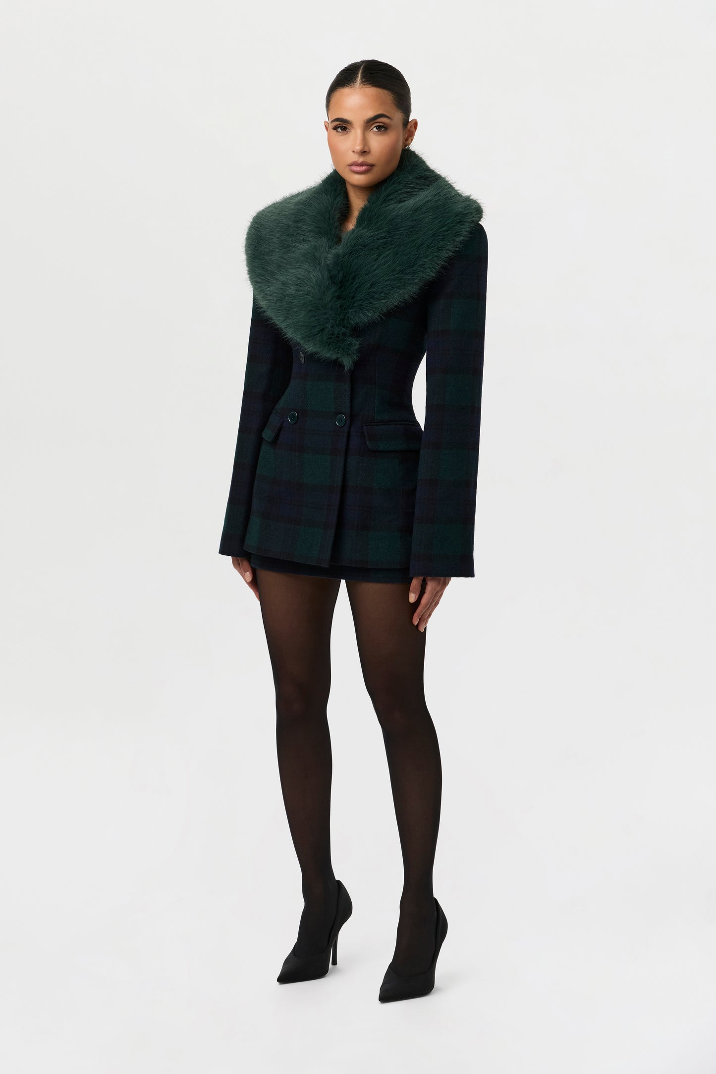 Suiting Plaid Mini Skirt