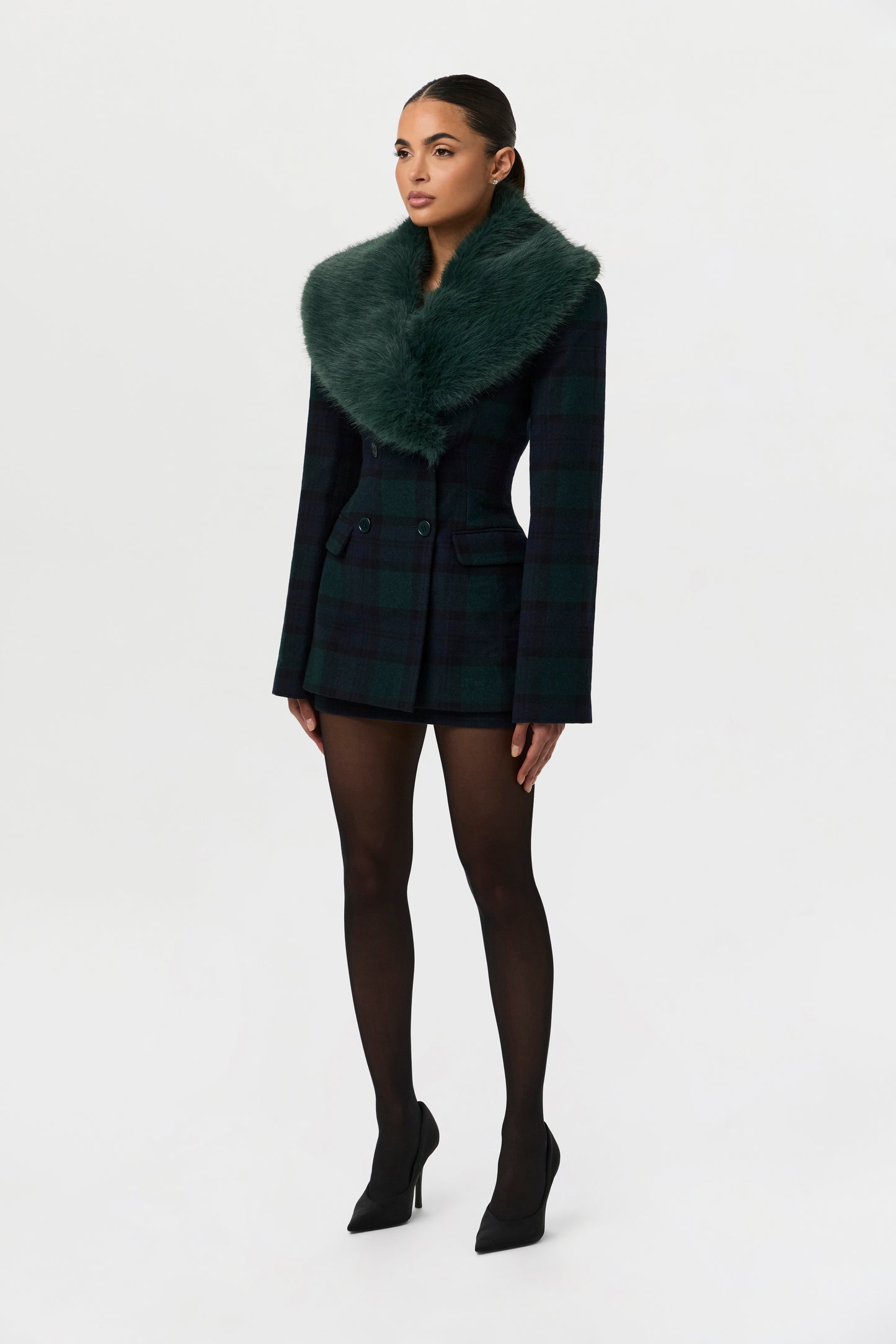 Suiting Plaid Mini Skirt