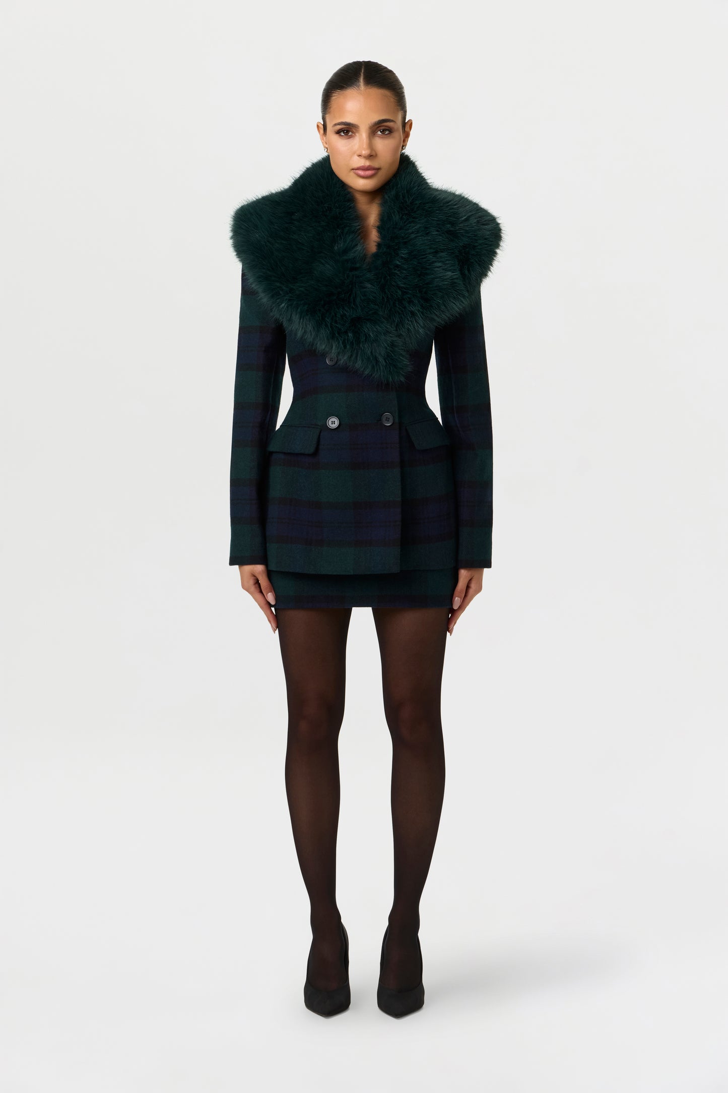 Suiting Plaid Mini Skirt