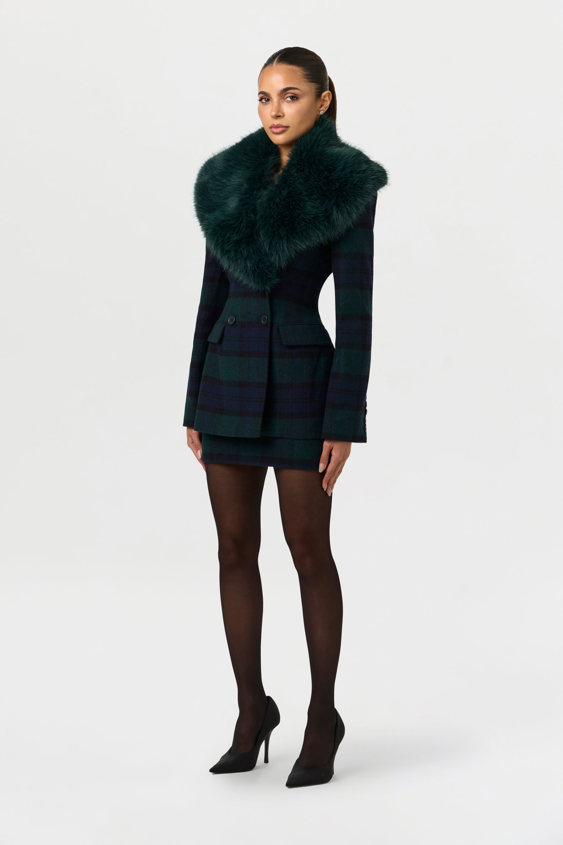 Suiting Plaid Mini Skirt