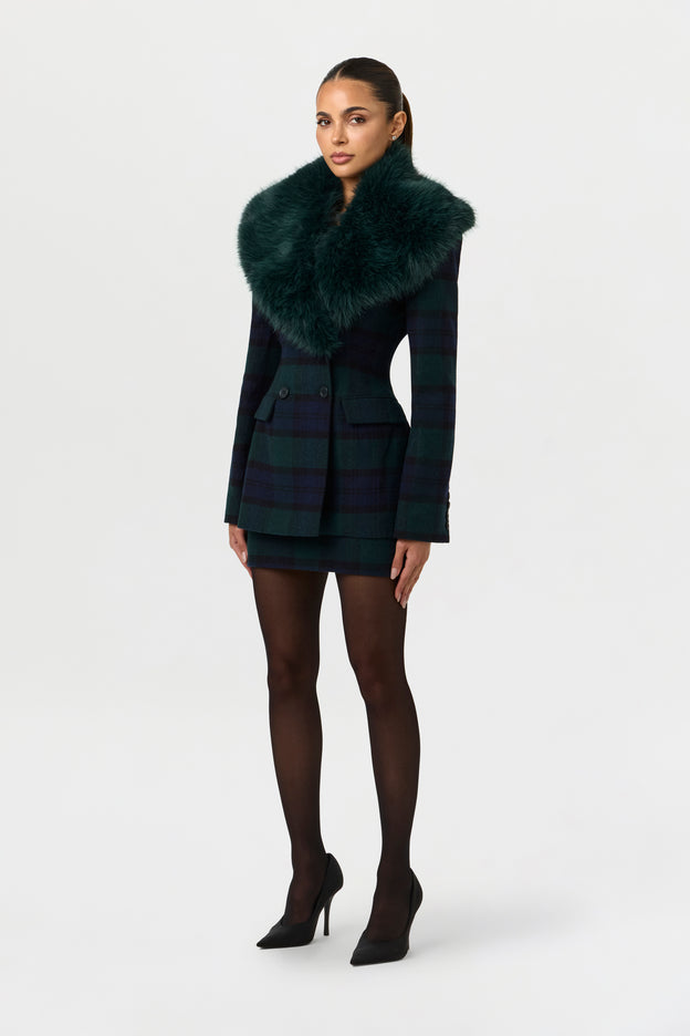 Suiting Plaid Mini Skirt